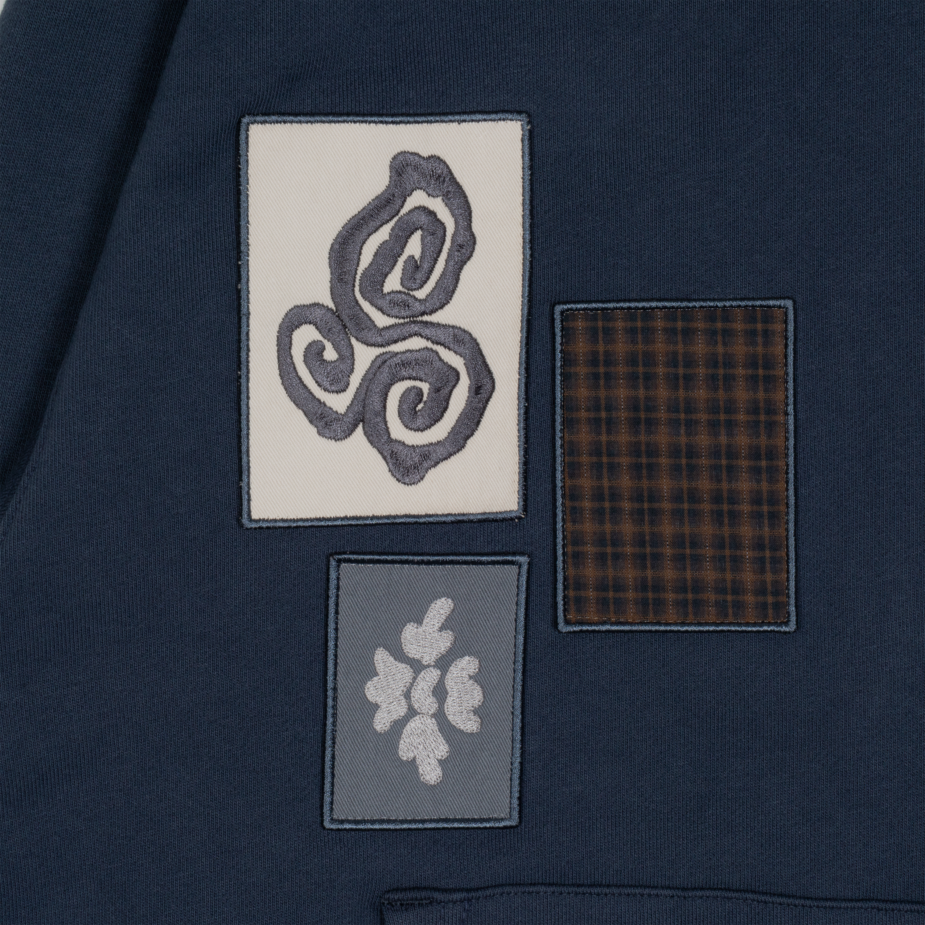 TCM frame hooded zip-up (navy)