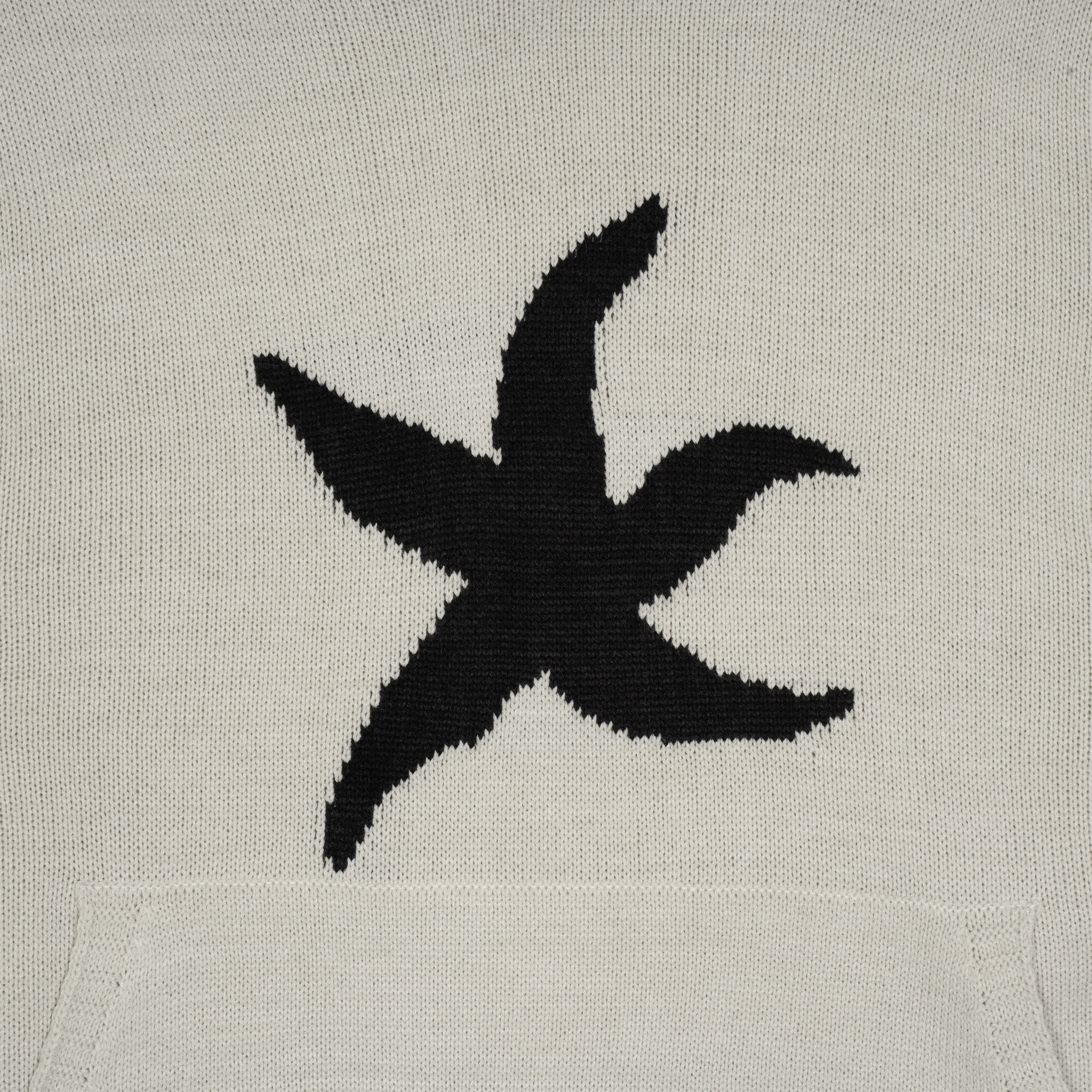 TCM starfish logo knit hoodie (ivory)