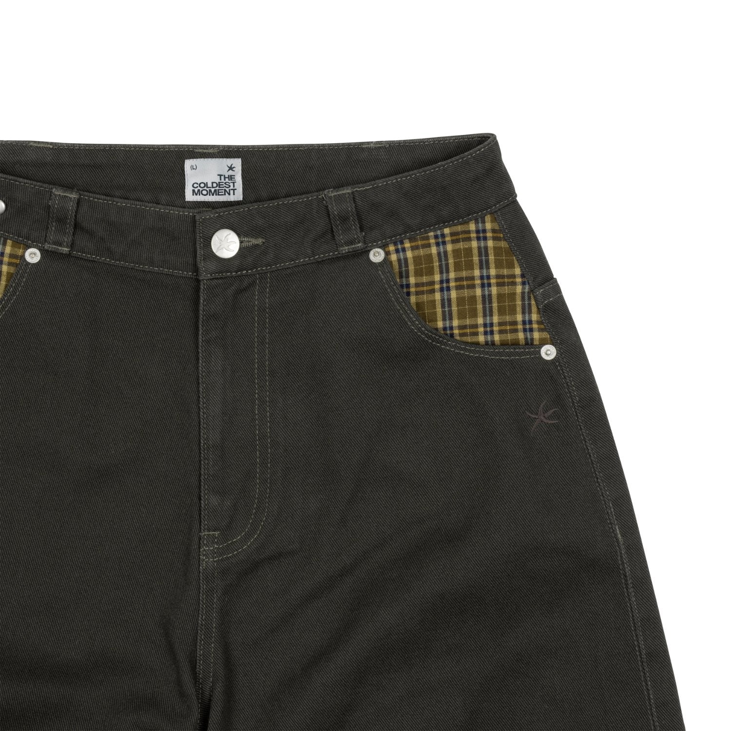 TCM check pocket half pants (charcoal)