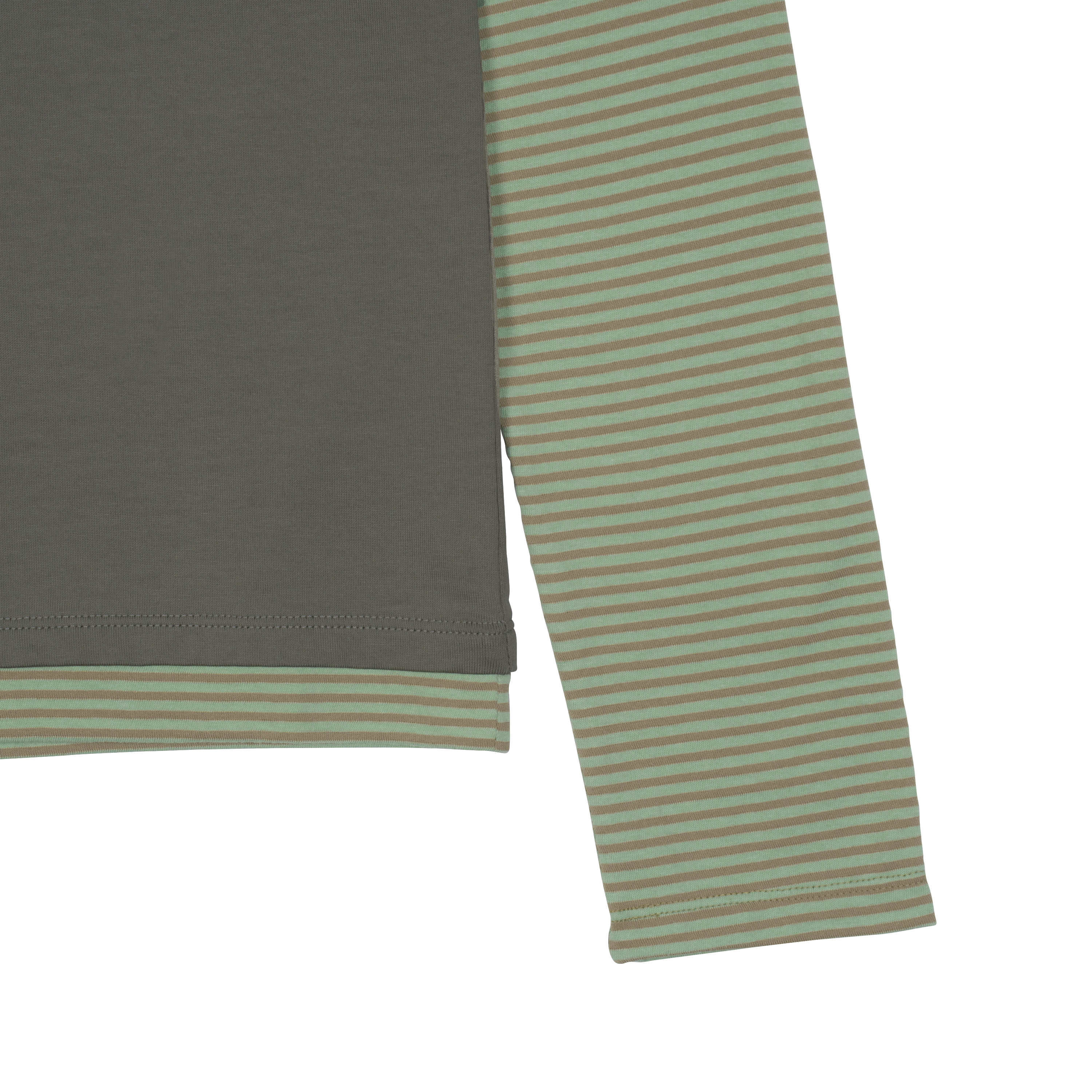 TCM stripe layered long sleeve (green)
