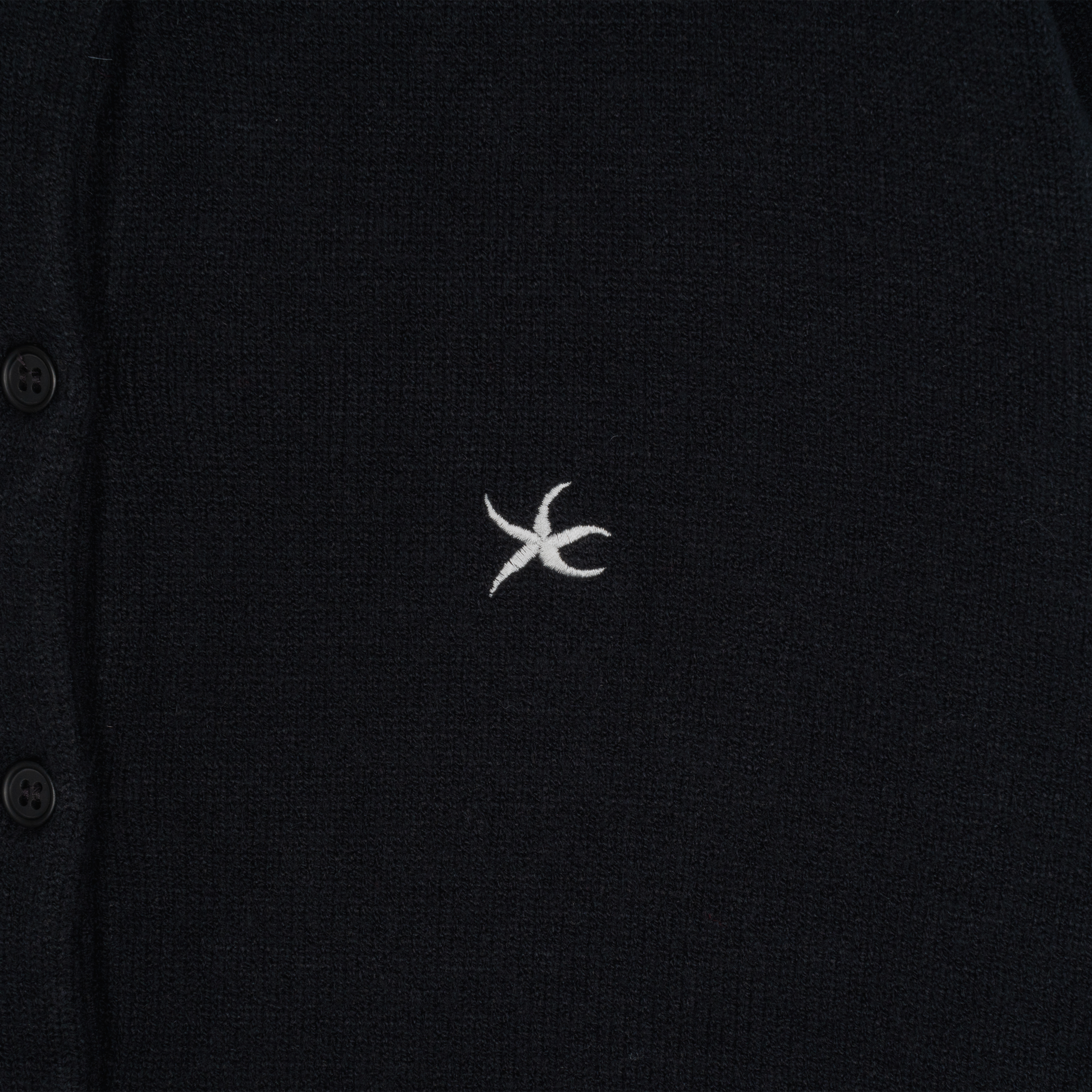 TCM mini logo knit cardigan (black)
