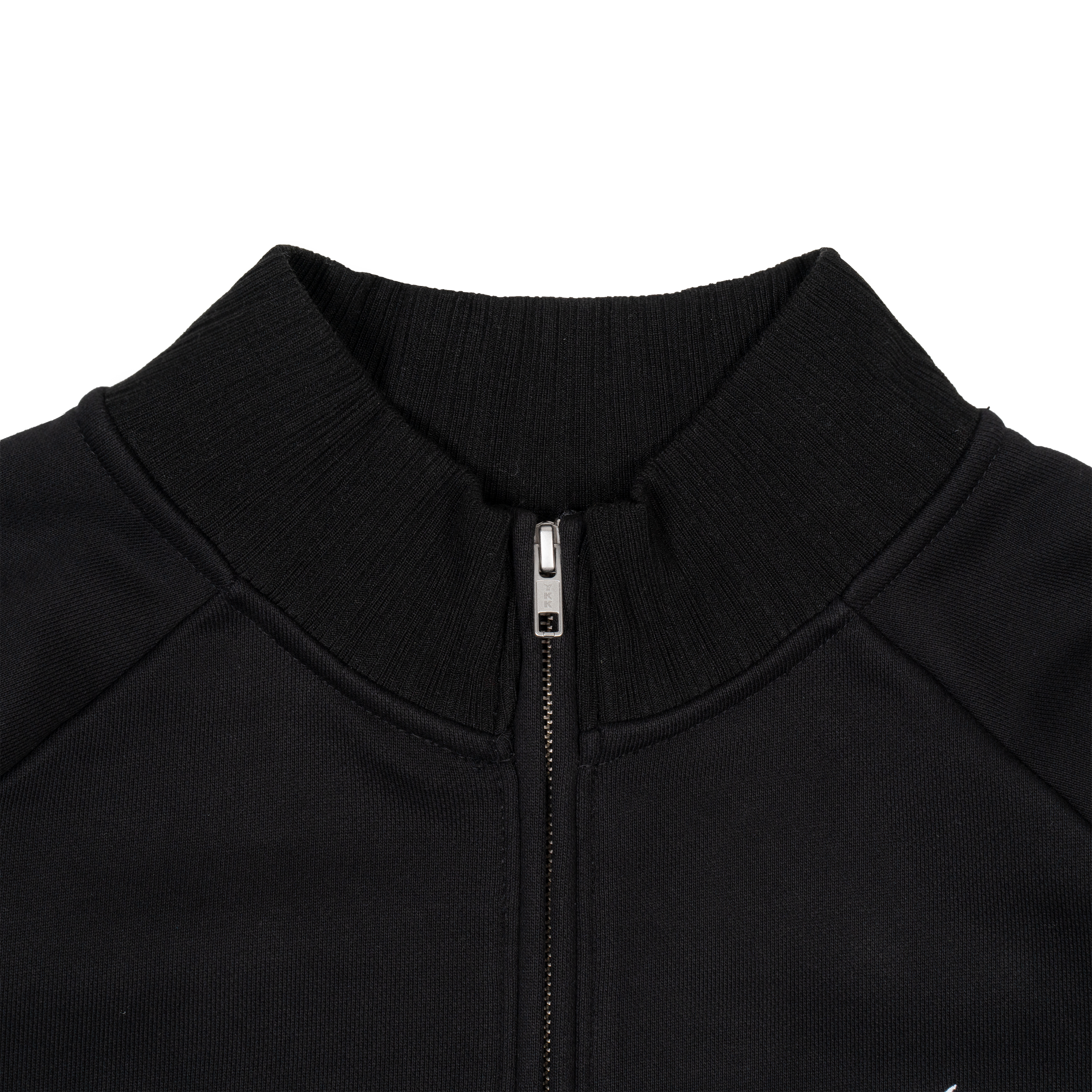 TCM mini logo jersey zip-up (black)