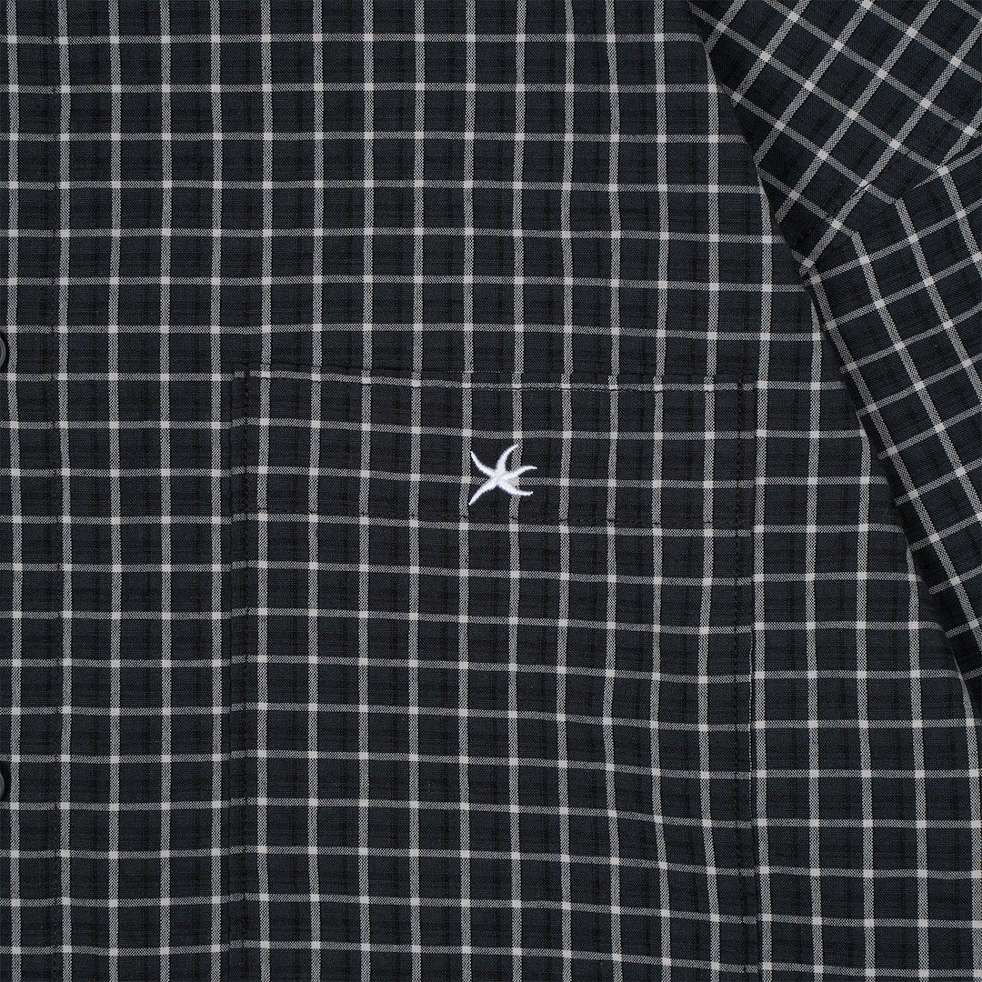 TCM mini logo check shirts (black)