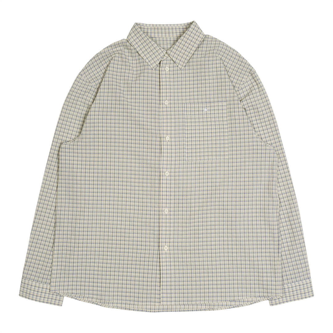 TCM beige mini logo check shirt minimalist comfort