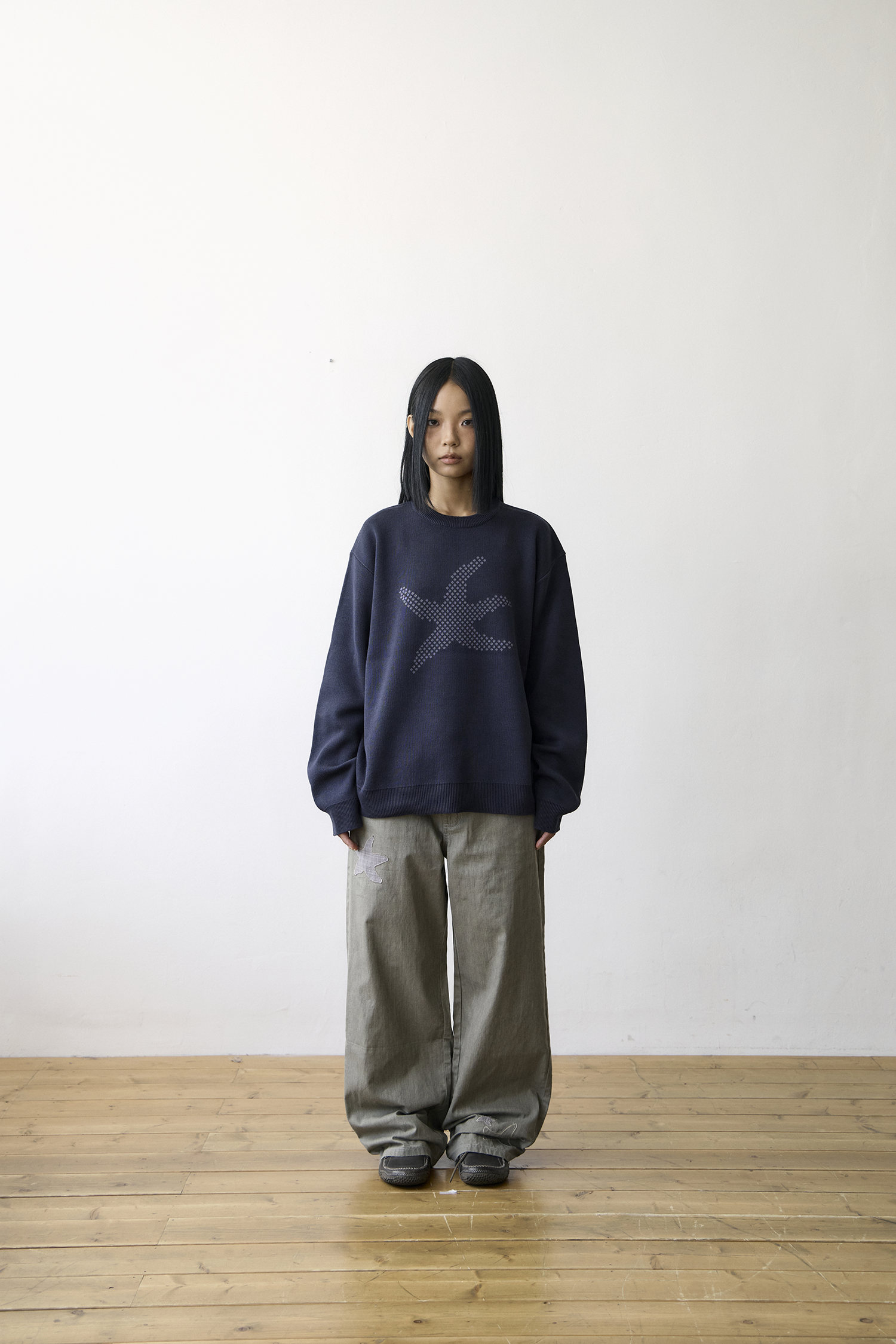 TCM starfish logo knit (navy)