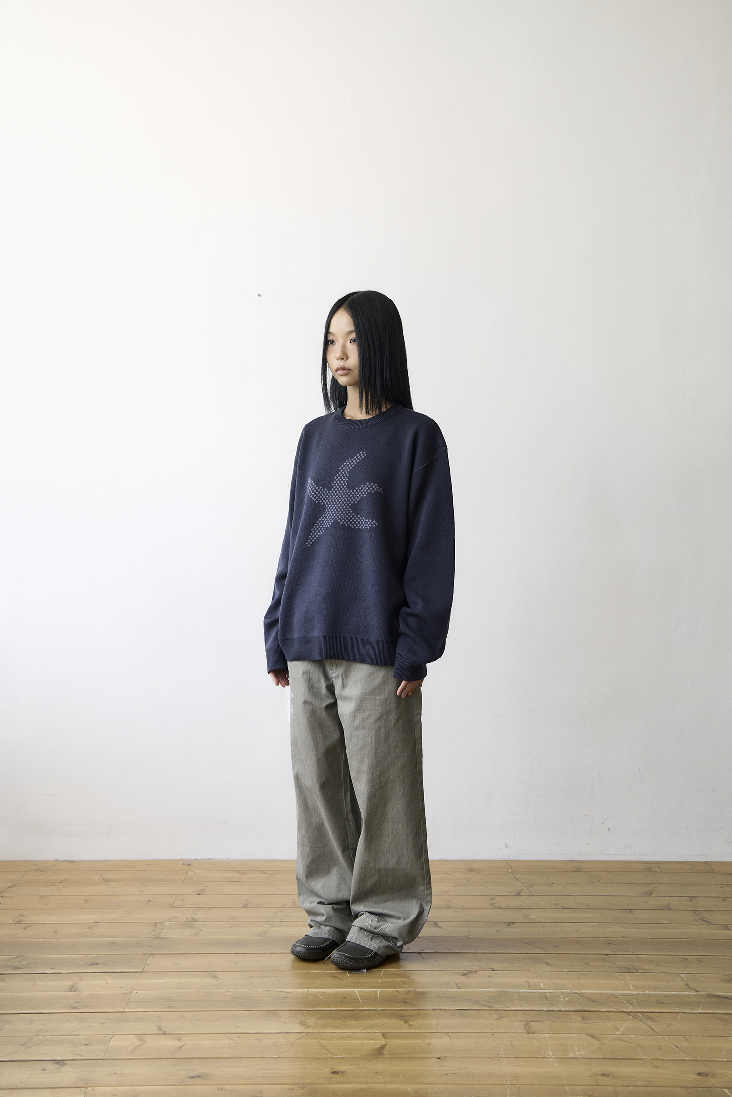 TCM starfish logo knit (navy)