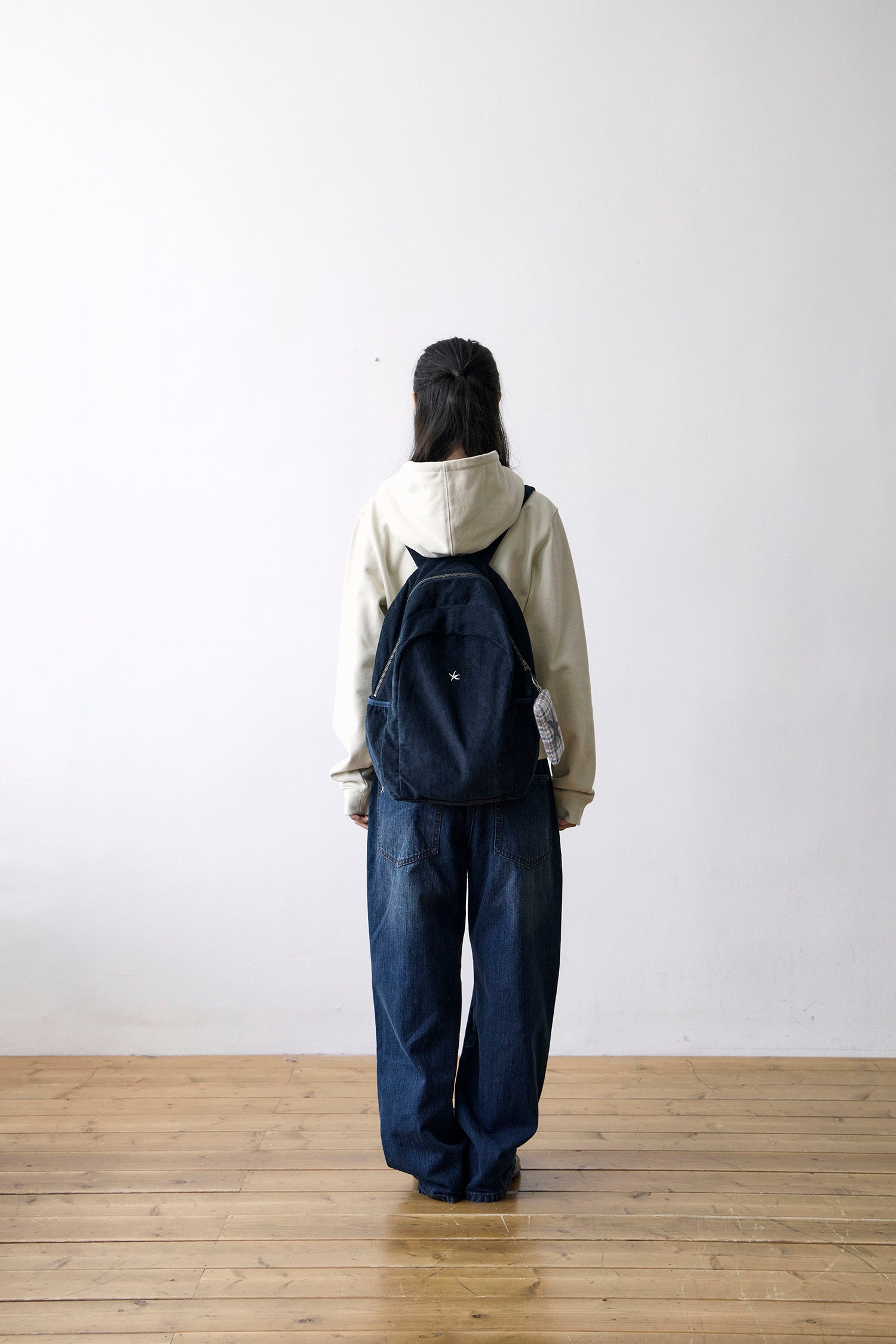 TCM mini logo corduroy backpack (navy)