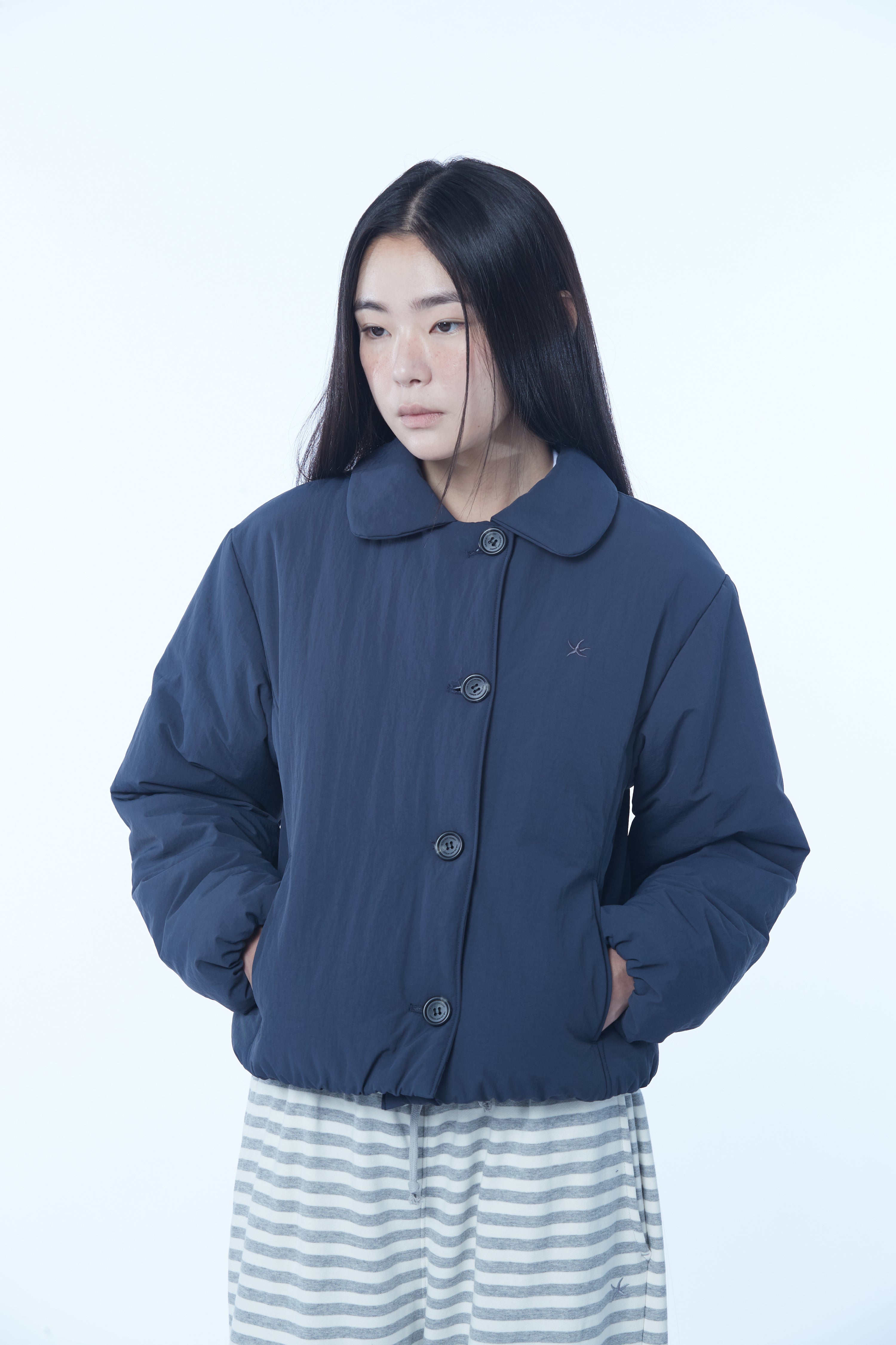 (w) TCM round collar padding (navy)