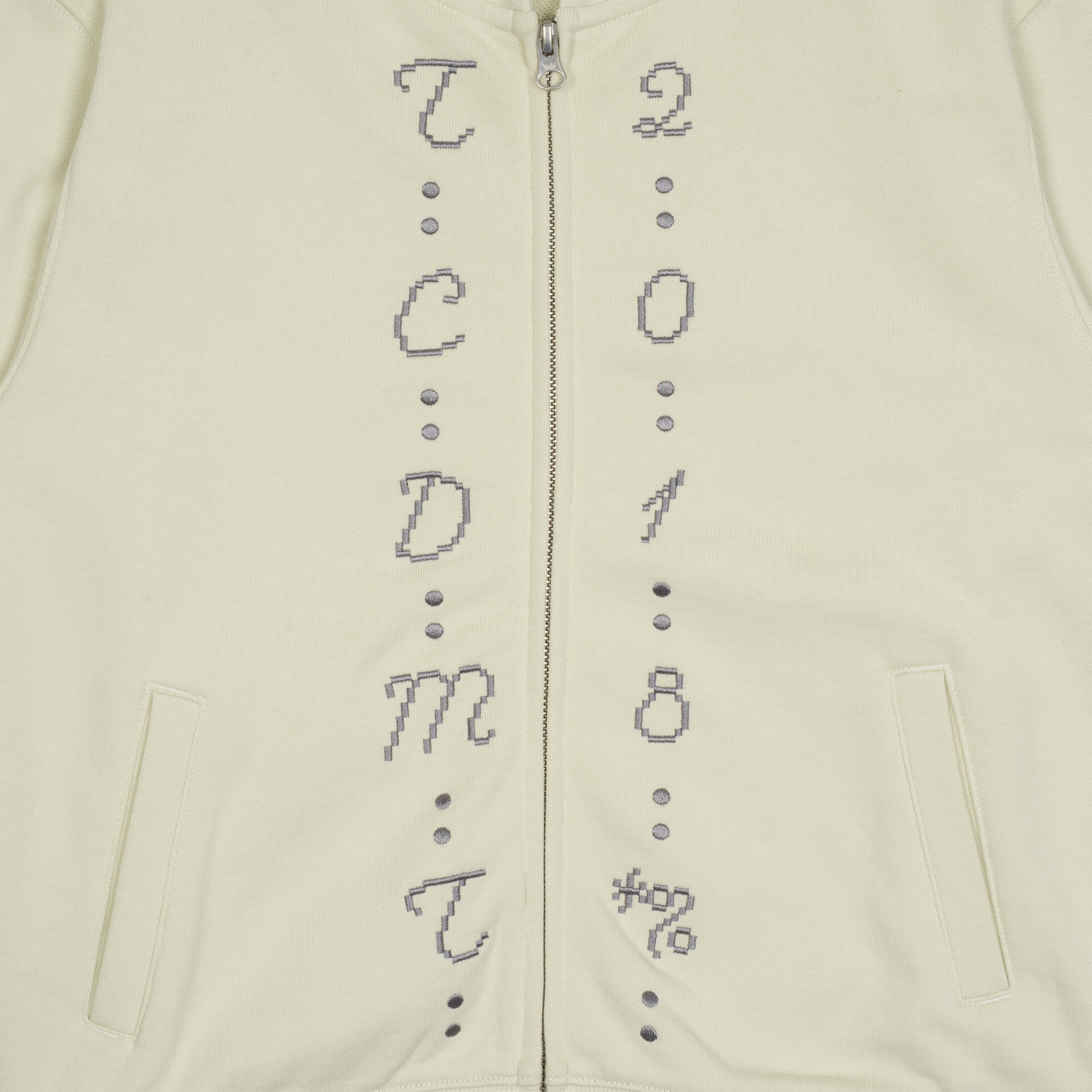 TCM center stitch hooded zip-up (oatmeal)