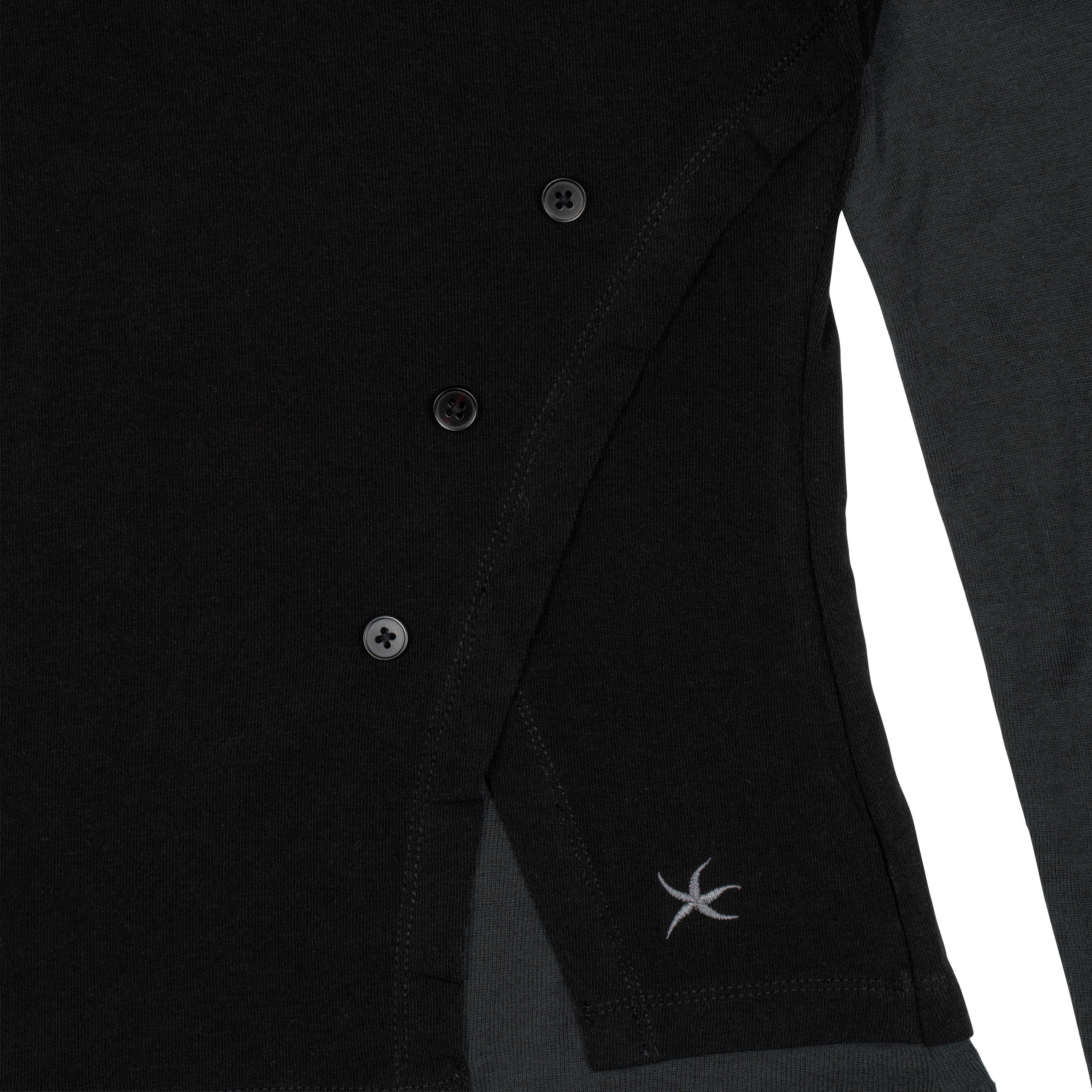 TCM layered button long sleeve (black)