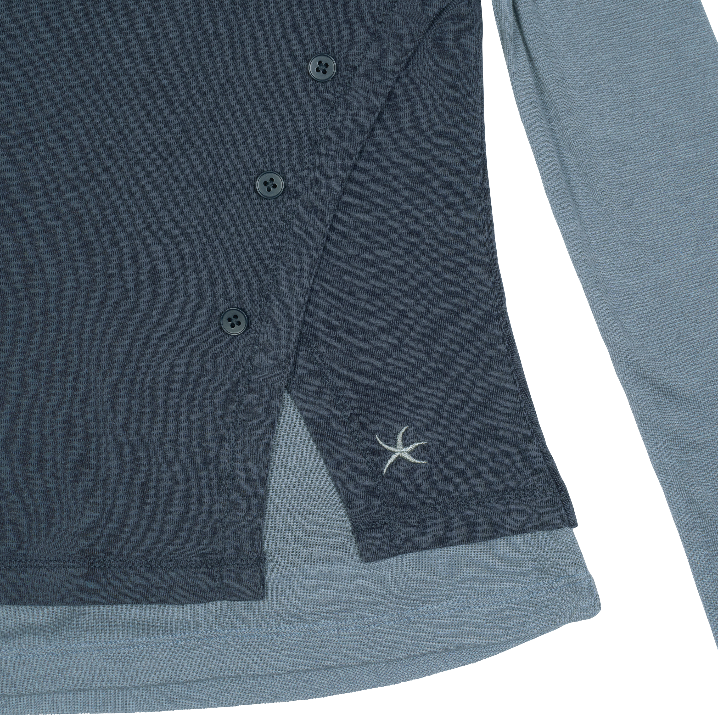 TCM layered button long sleeve (blue)