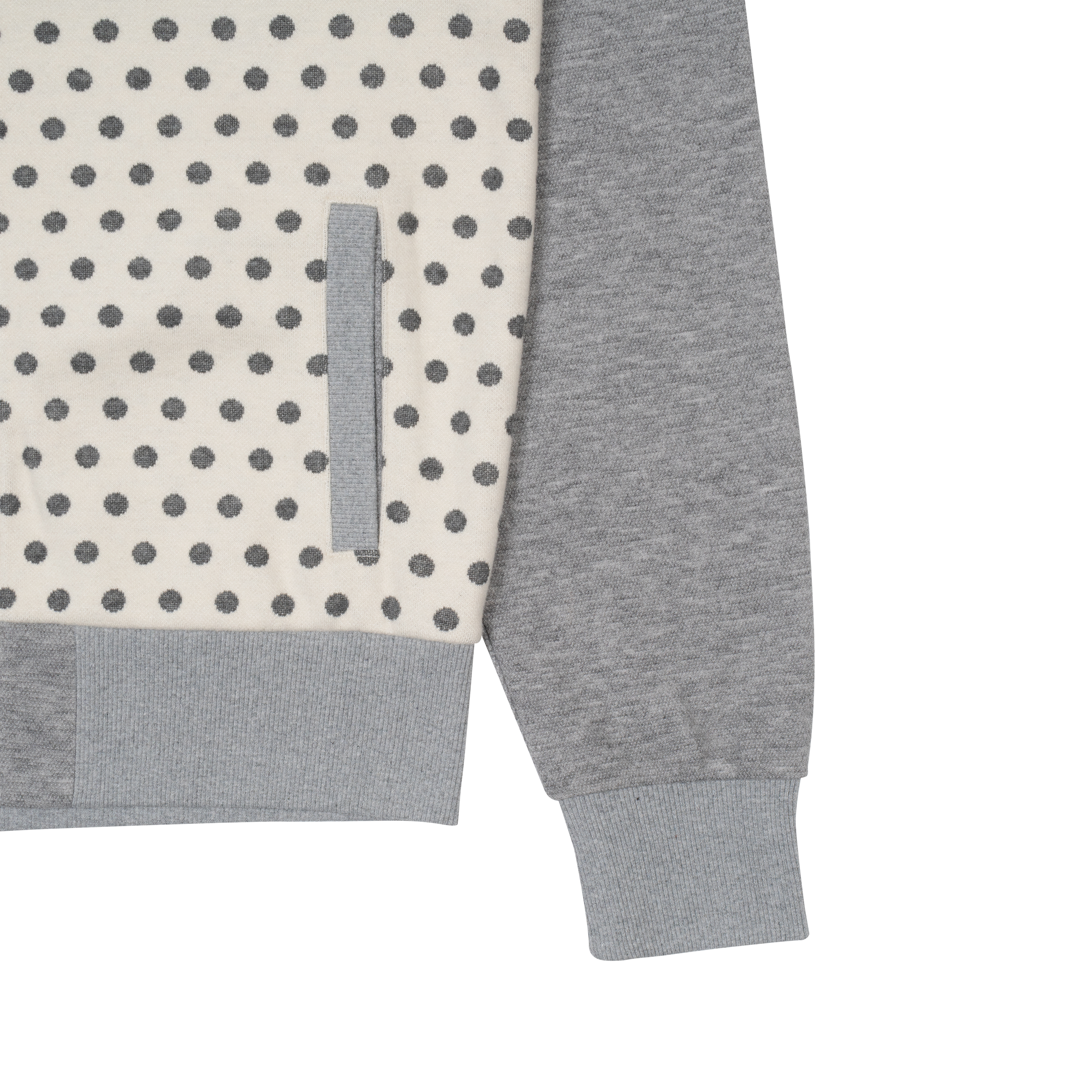 TCM dot raglan zip-up (beige/grey)