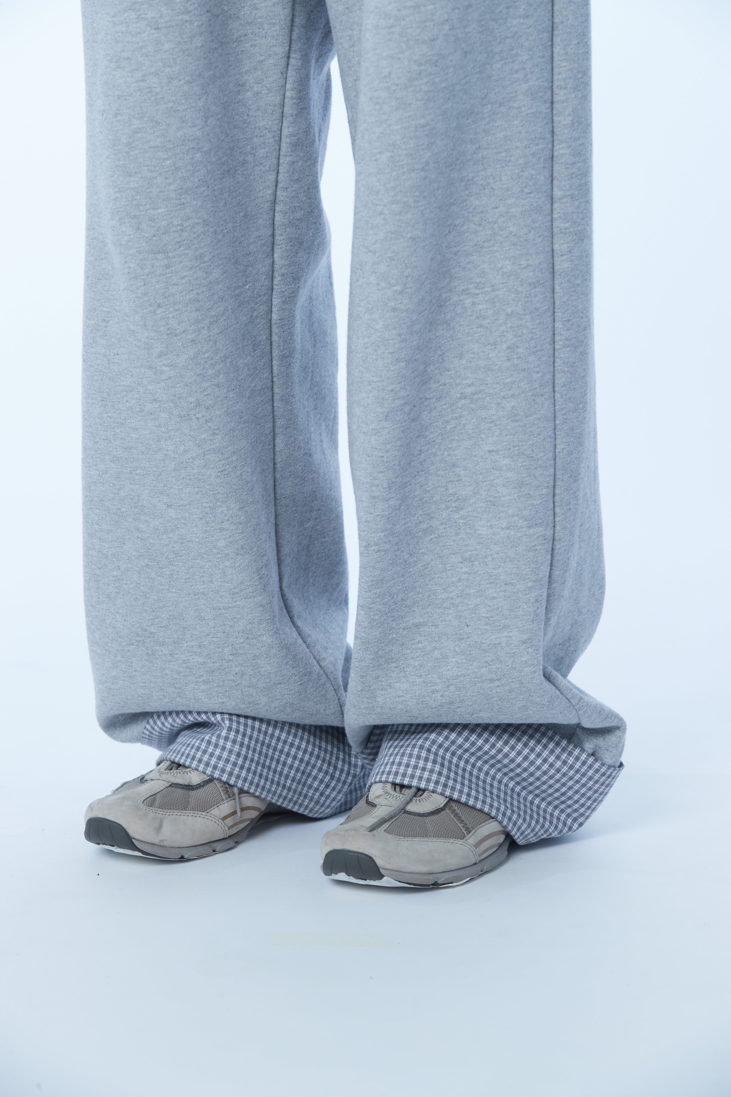 TCM hidden check sweat pants (melange grey)