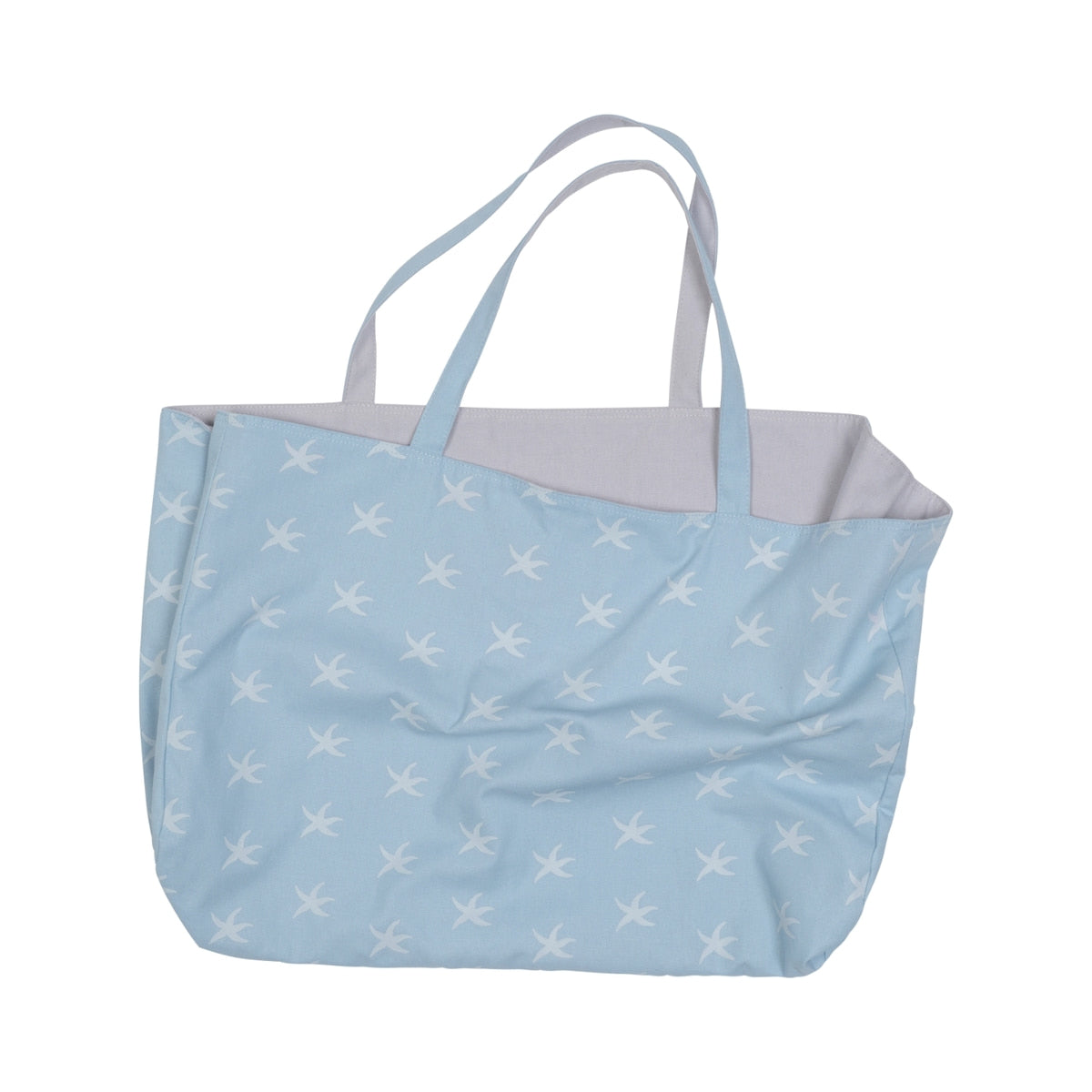 TCM starfish reversible tote bag sky blue grey ...