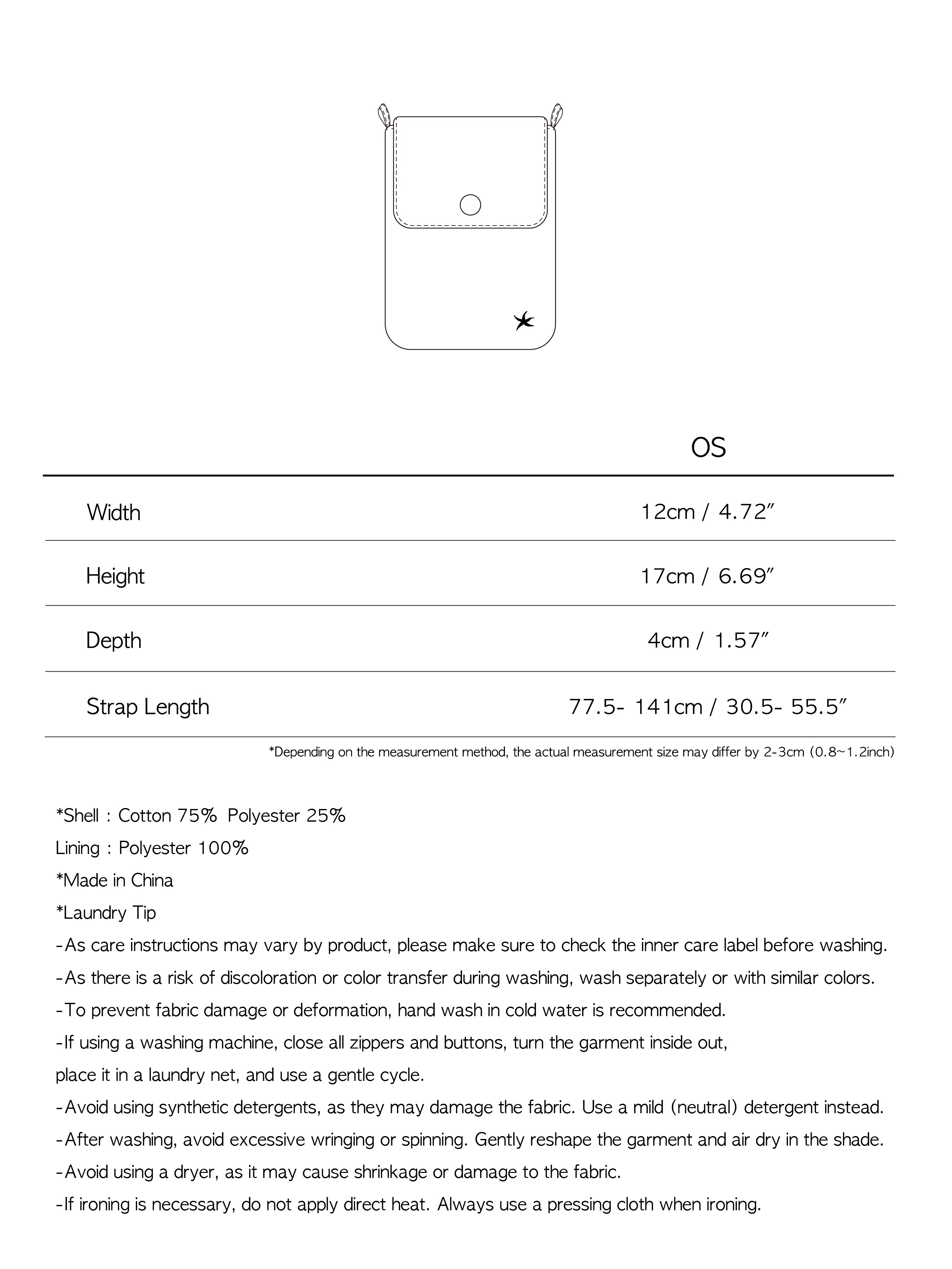 TCM starfish pocket mini bag (charcoal)