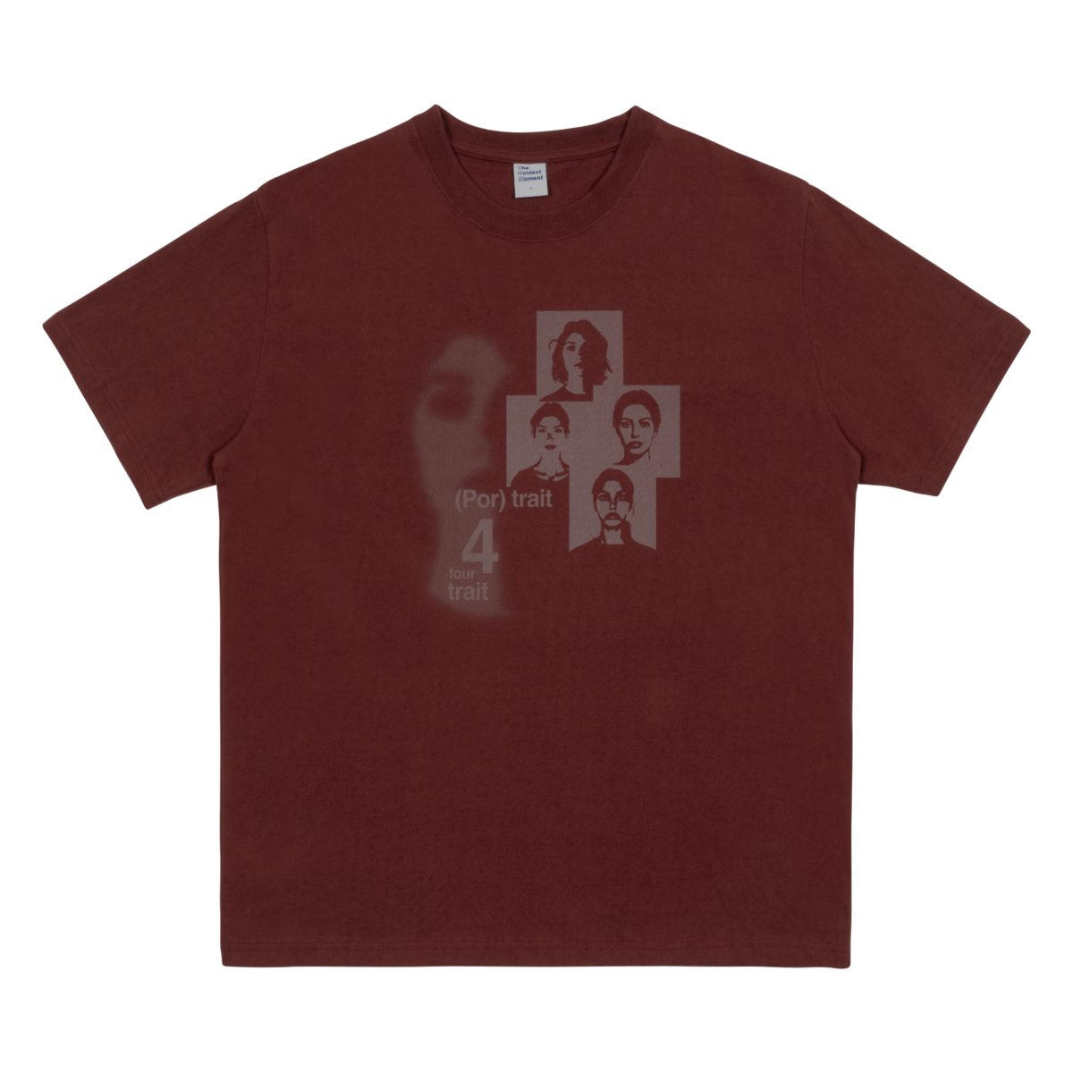 TCM 4trait T burgundy minimalist cotton tee