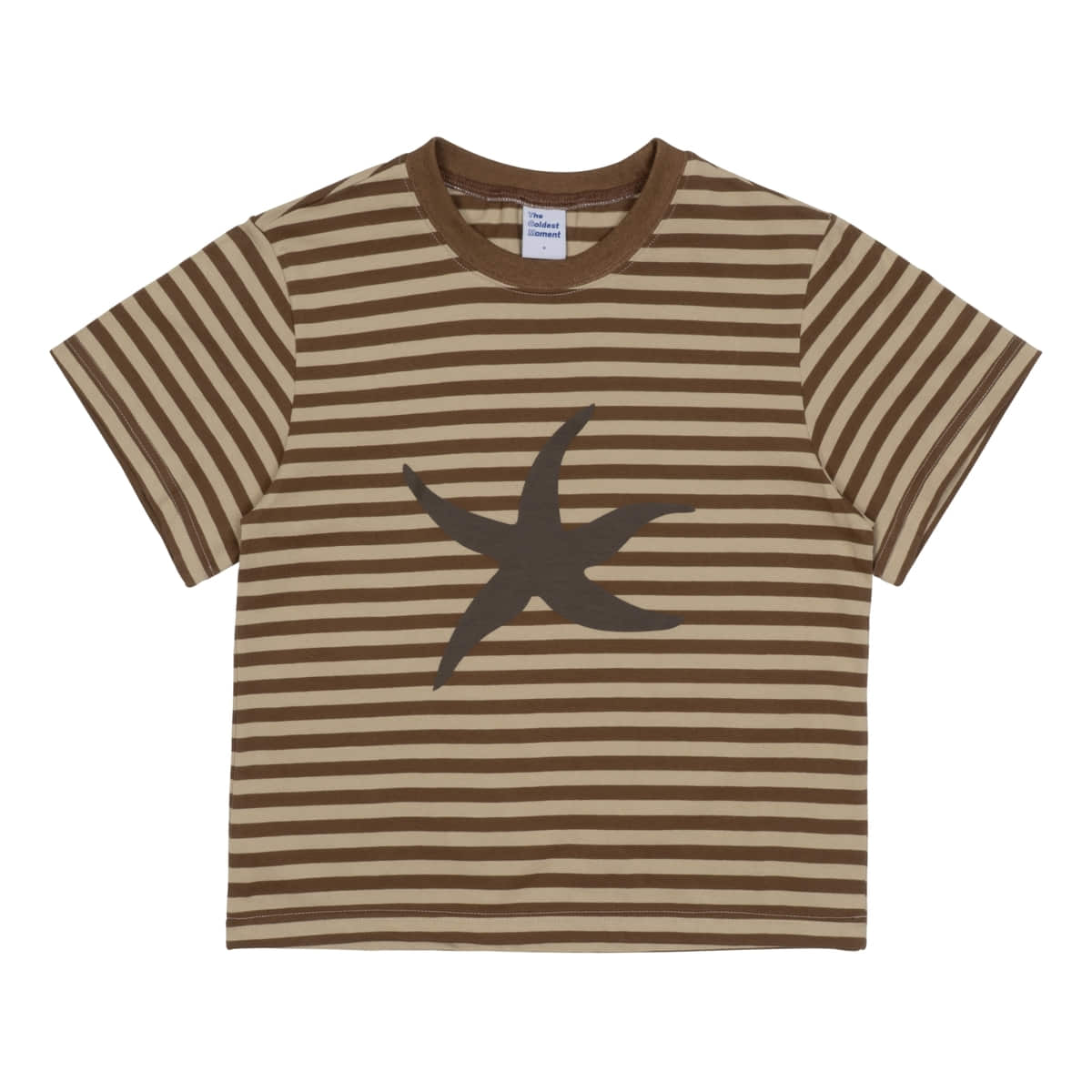 TCM starfish stripe T brown cotton minimalist tee