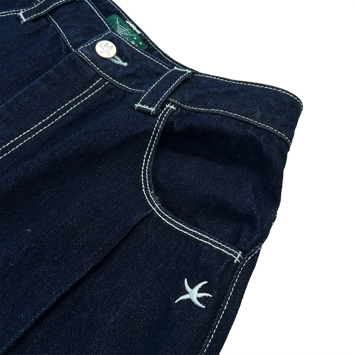 TCM back logo denim pants (navy)