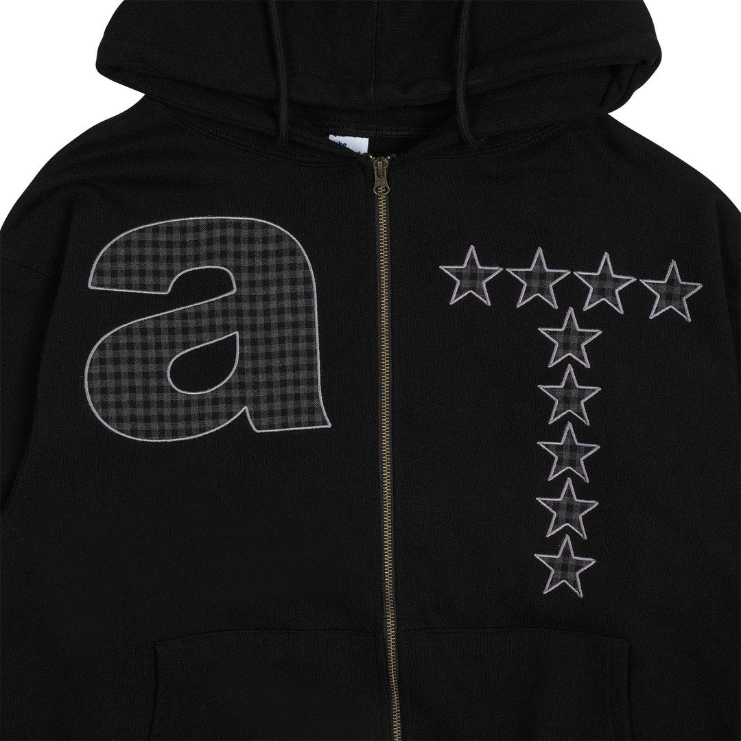 TCM at hooded zip-up (black)