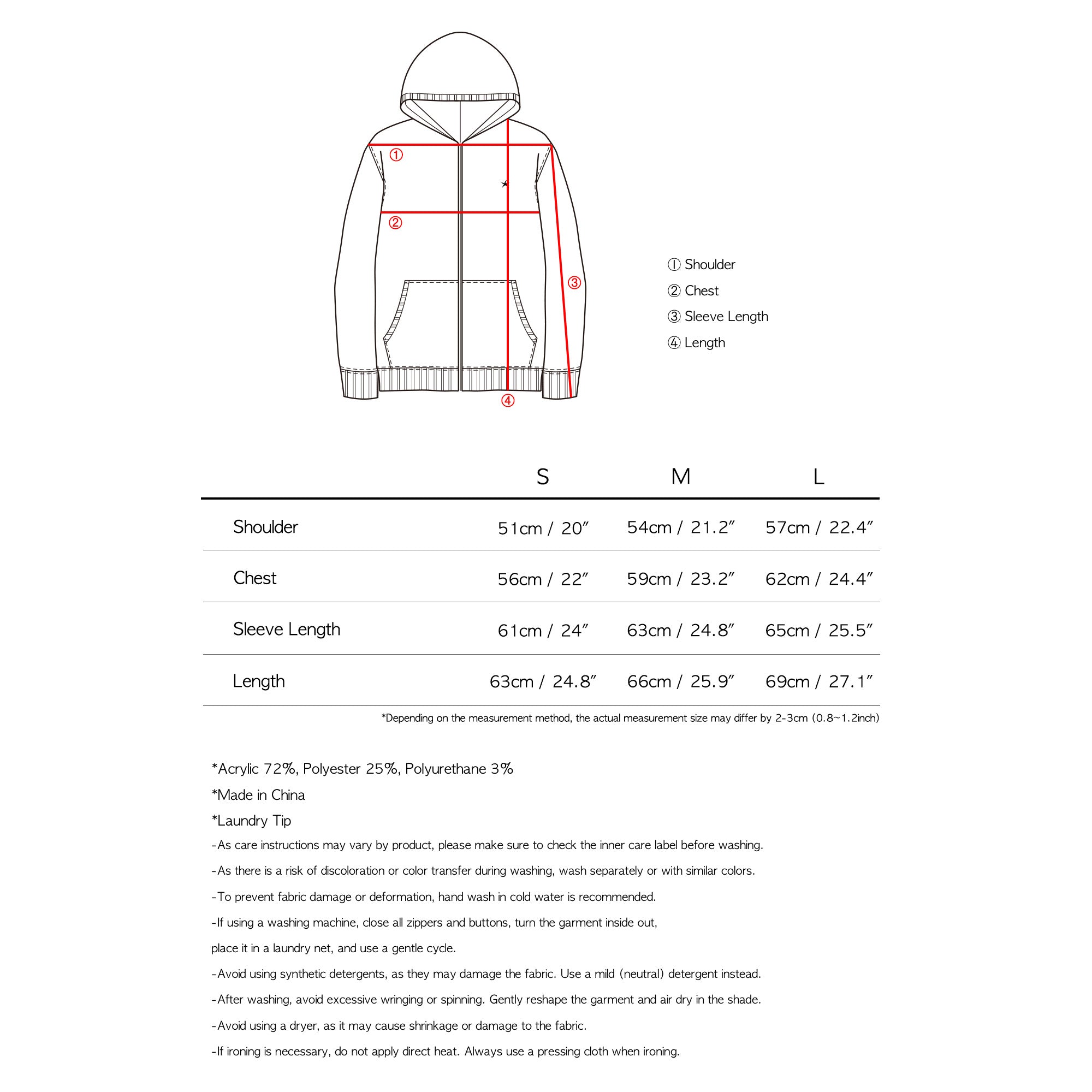 TCM stripe knit hooded zip-up (brown/ivory)