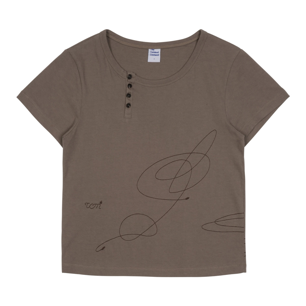TCM brown henly neck cotton t-shirt minimalist