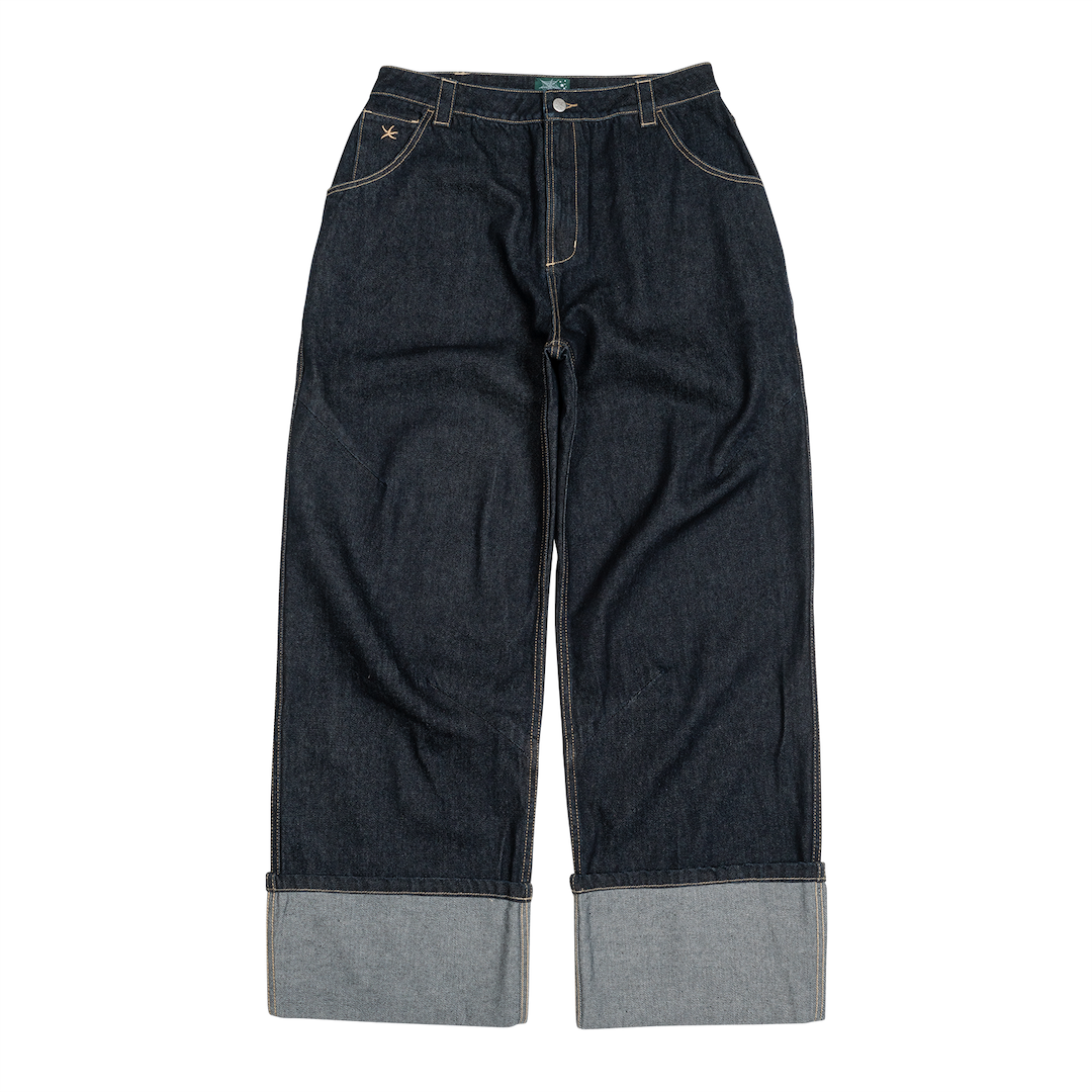 TCM roll up denim pants navy minimalist comfort