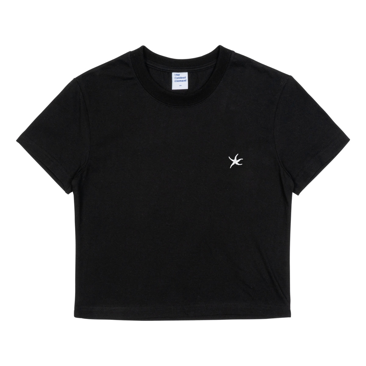 TCM mini logo crop T black cotton womens tee