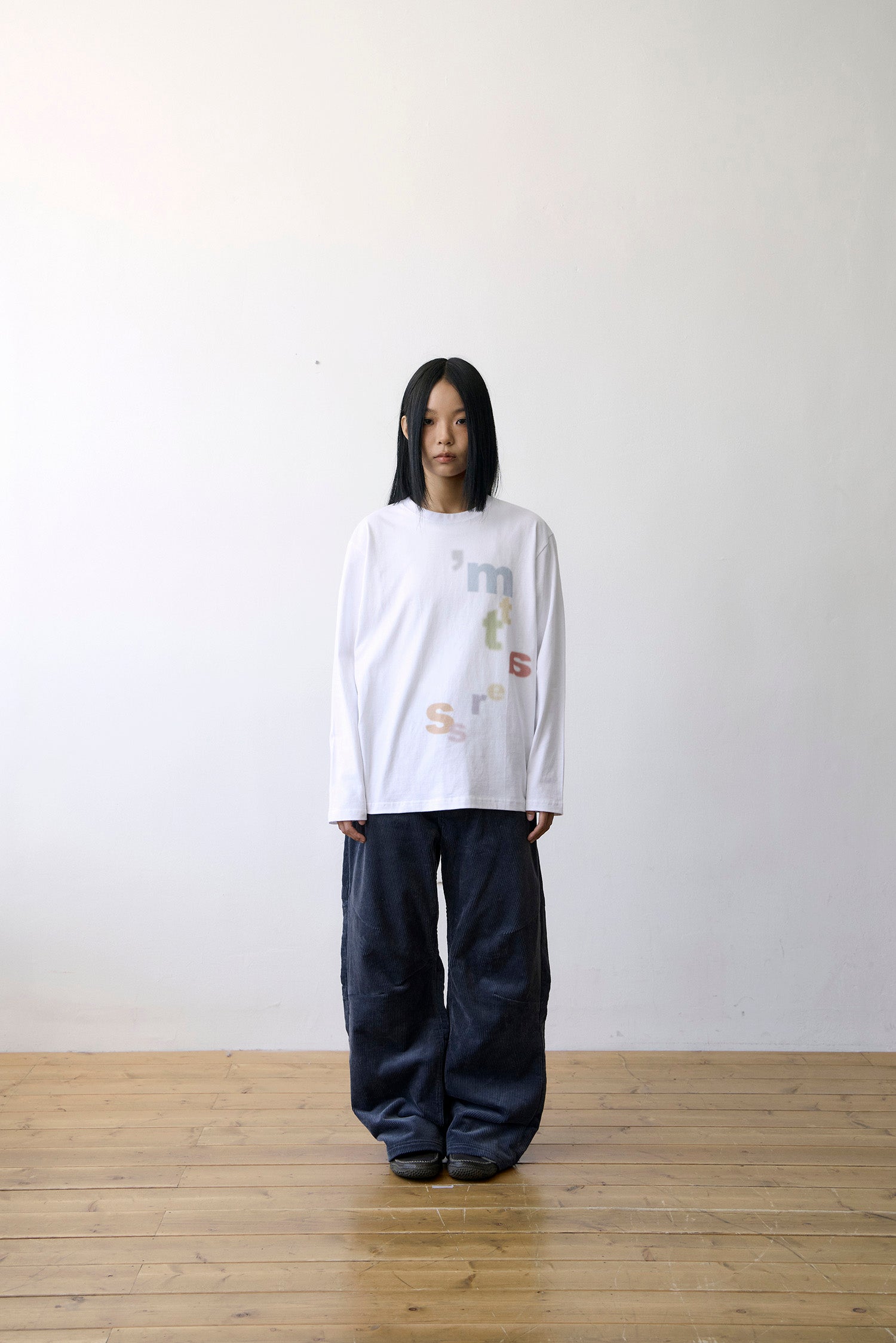 TCM mini logo corduroy pants (navy)