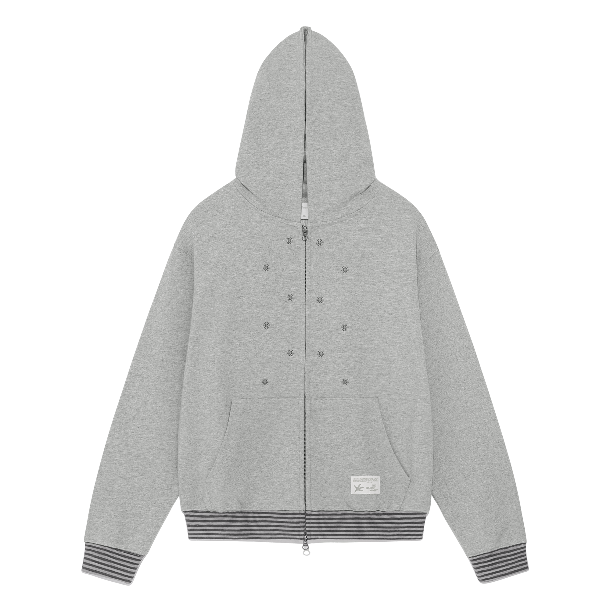 TCM snow stripe hooded zip-up (grey)