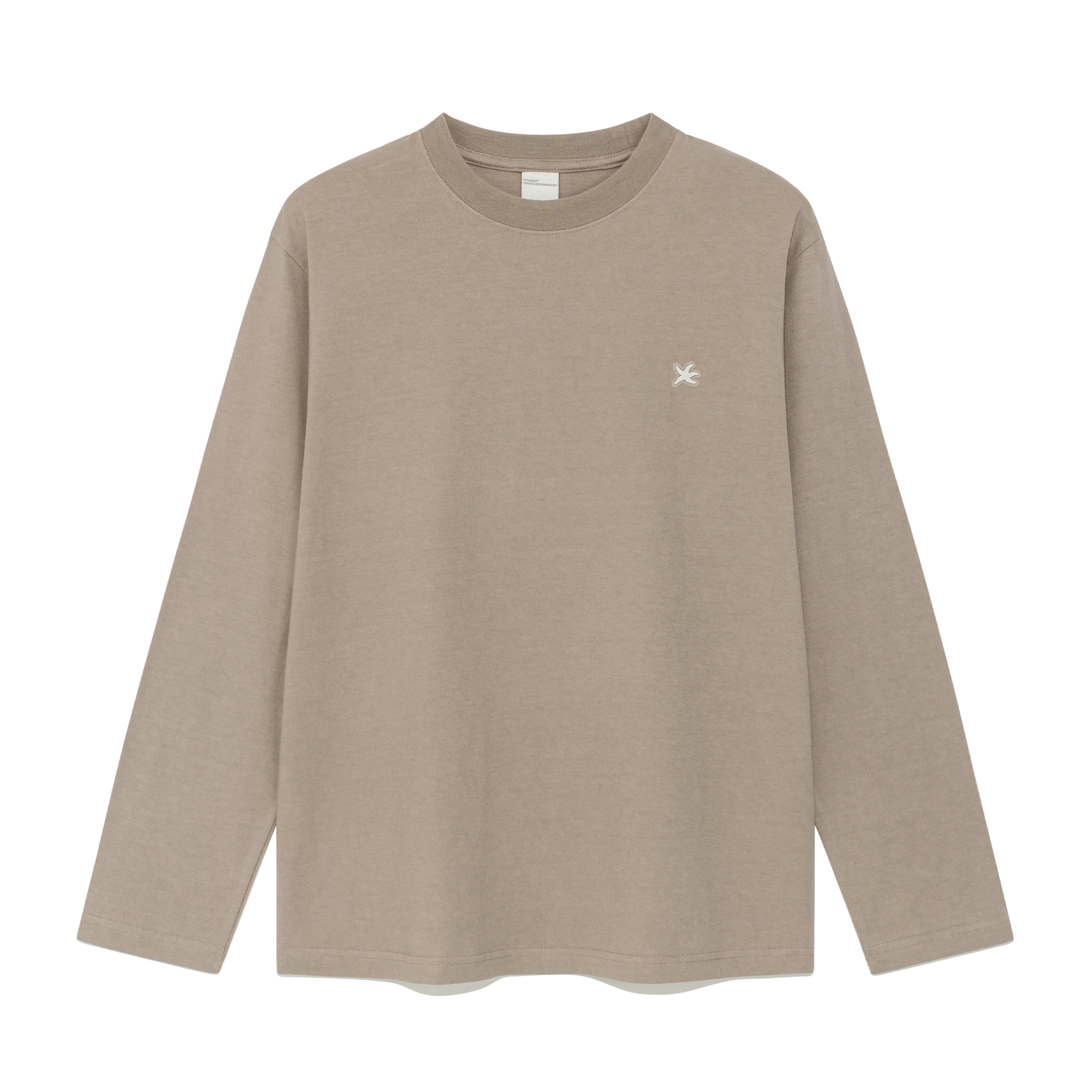 TCM mini logo label long sleeve (grey beige)
