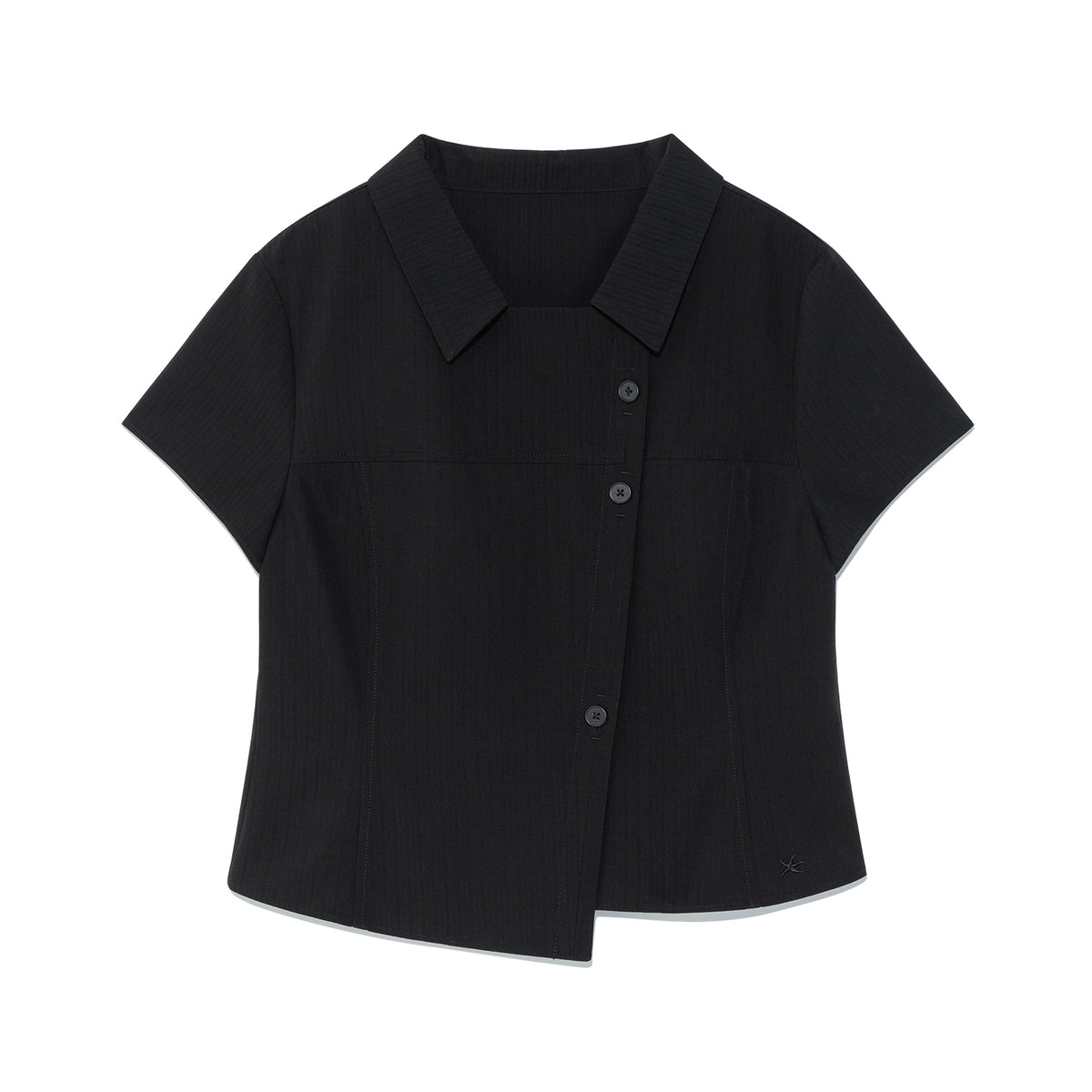 TCM 3-button stripe half shirt (black)