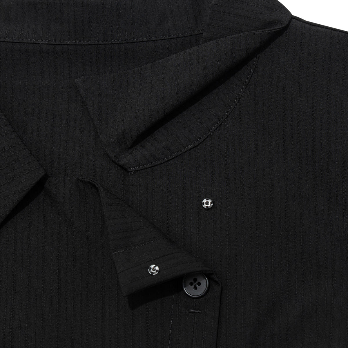 TCM 3-button stripe half shirt (black)