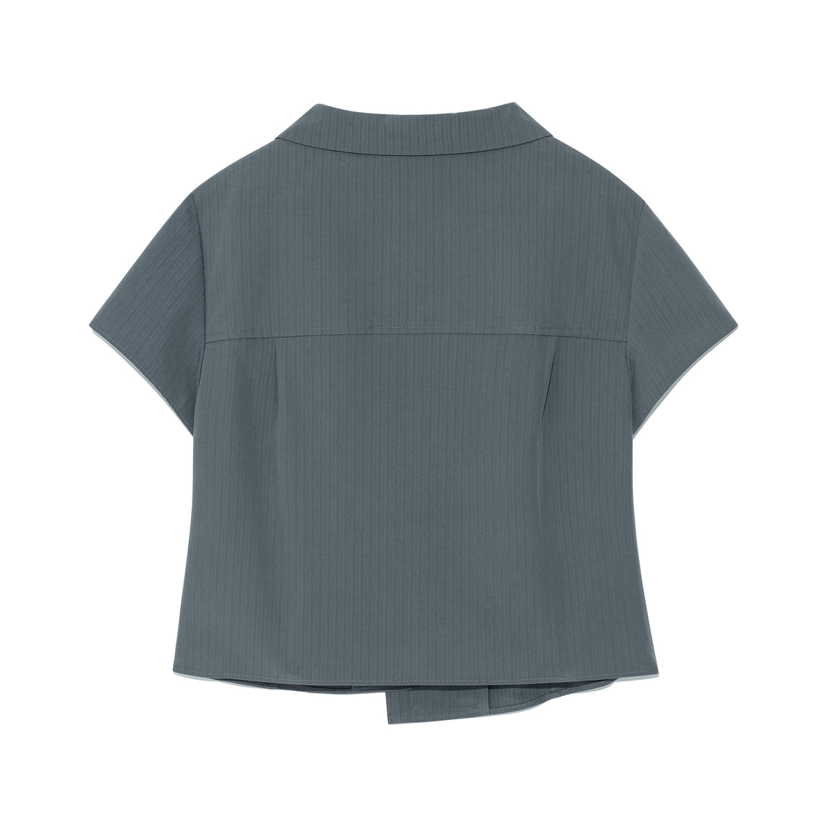 TCM 3-button stripe half shirt (dusty blue)