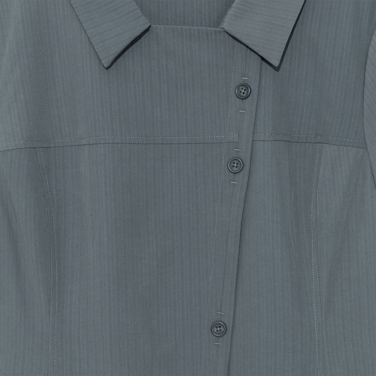 TCM 3-button stripe half shirt (dusty blue)