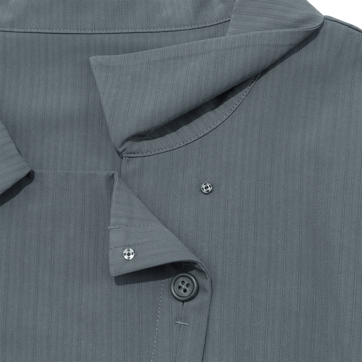 TCM 3-button stripe half shirt (dusty blue)