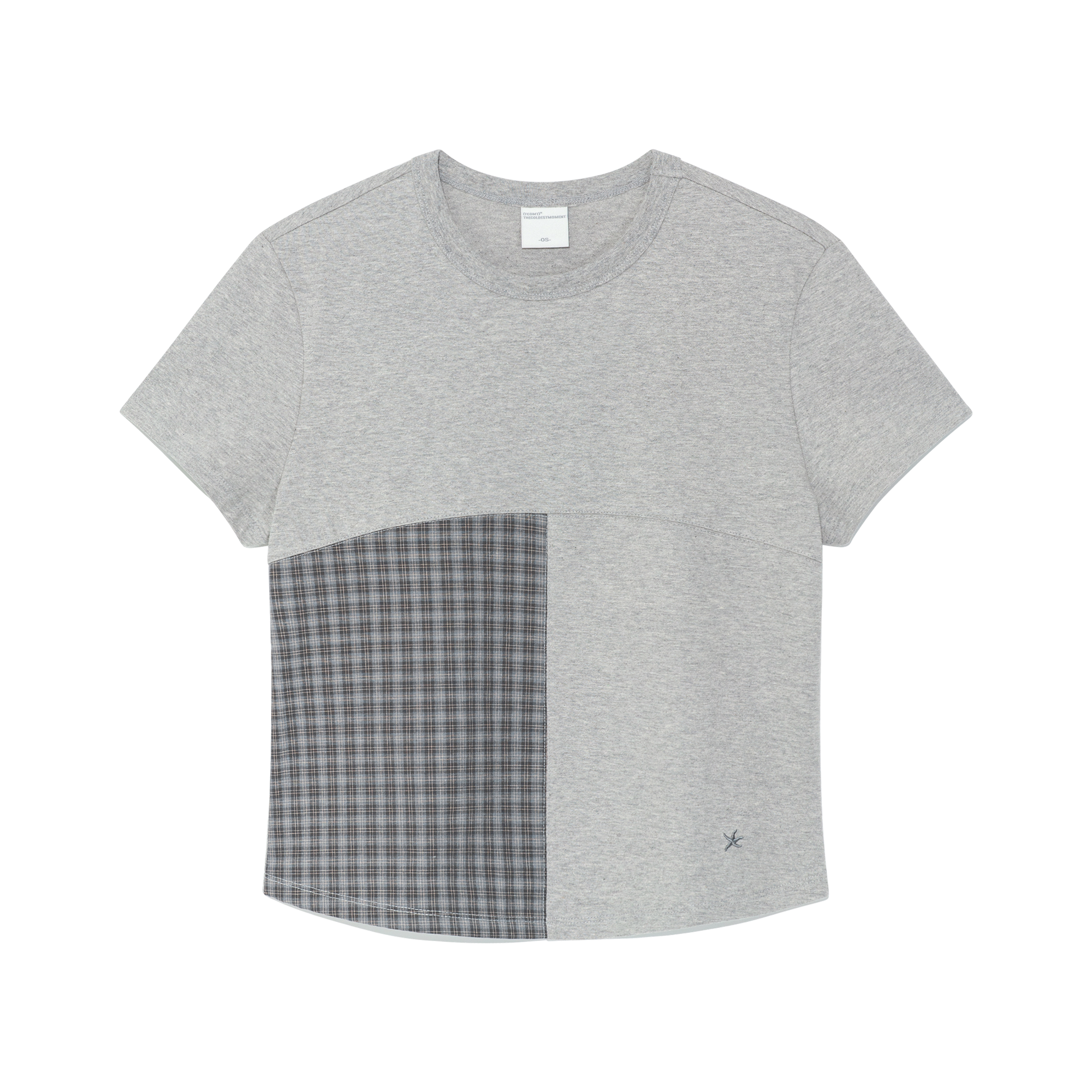 TCM check half curved T (melange grey)