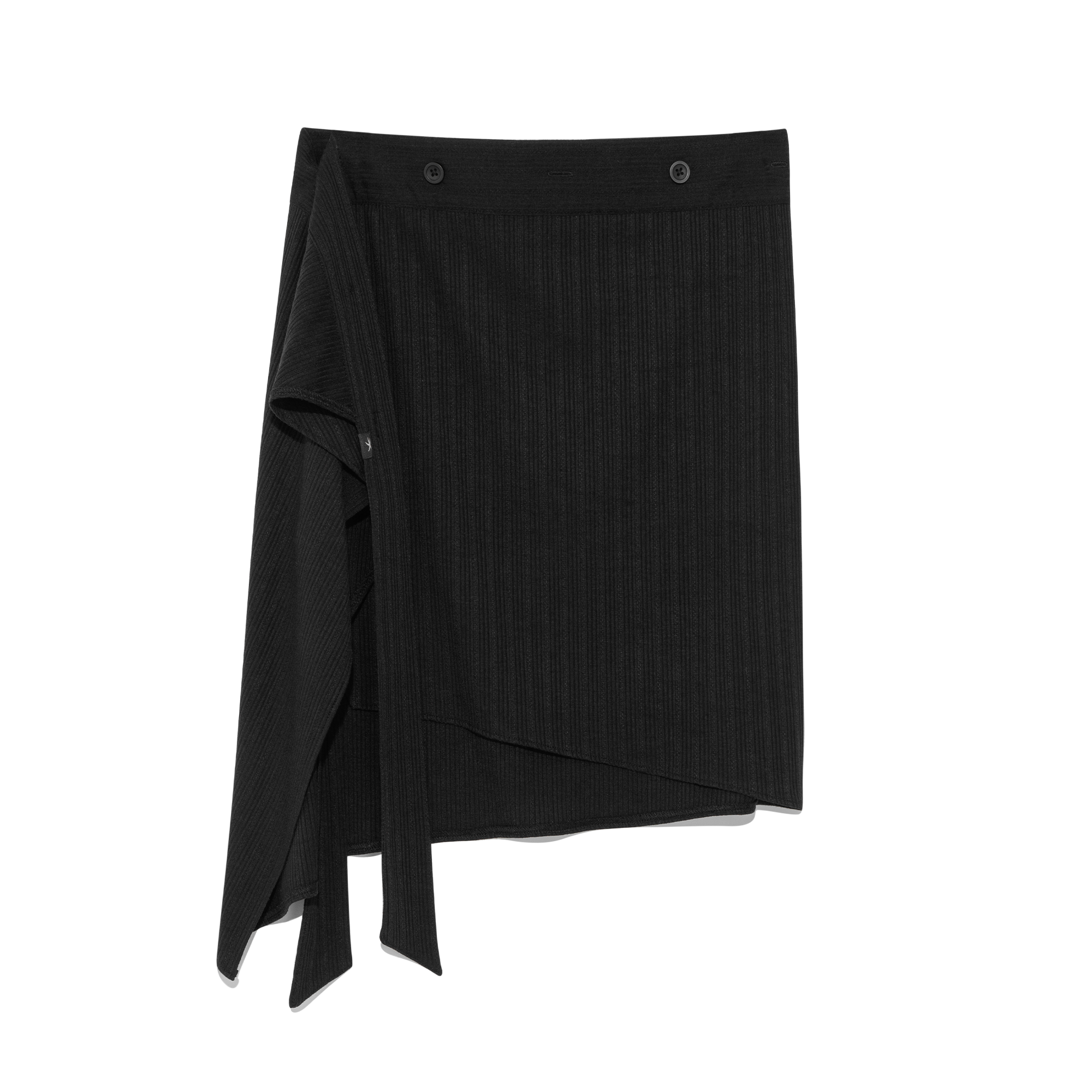 (w) TCM button layered skirt (black)
