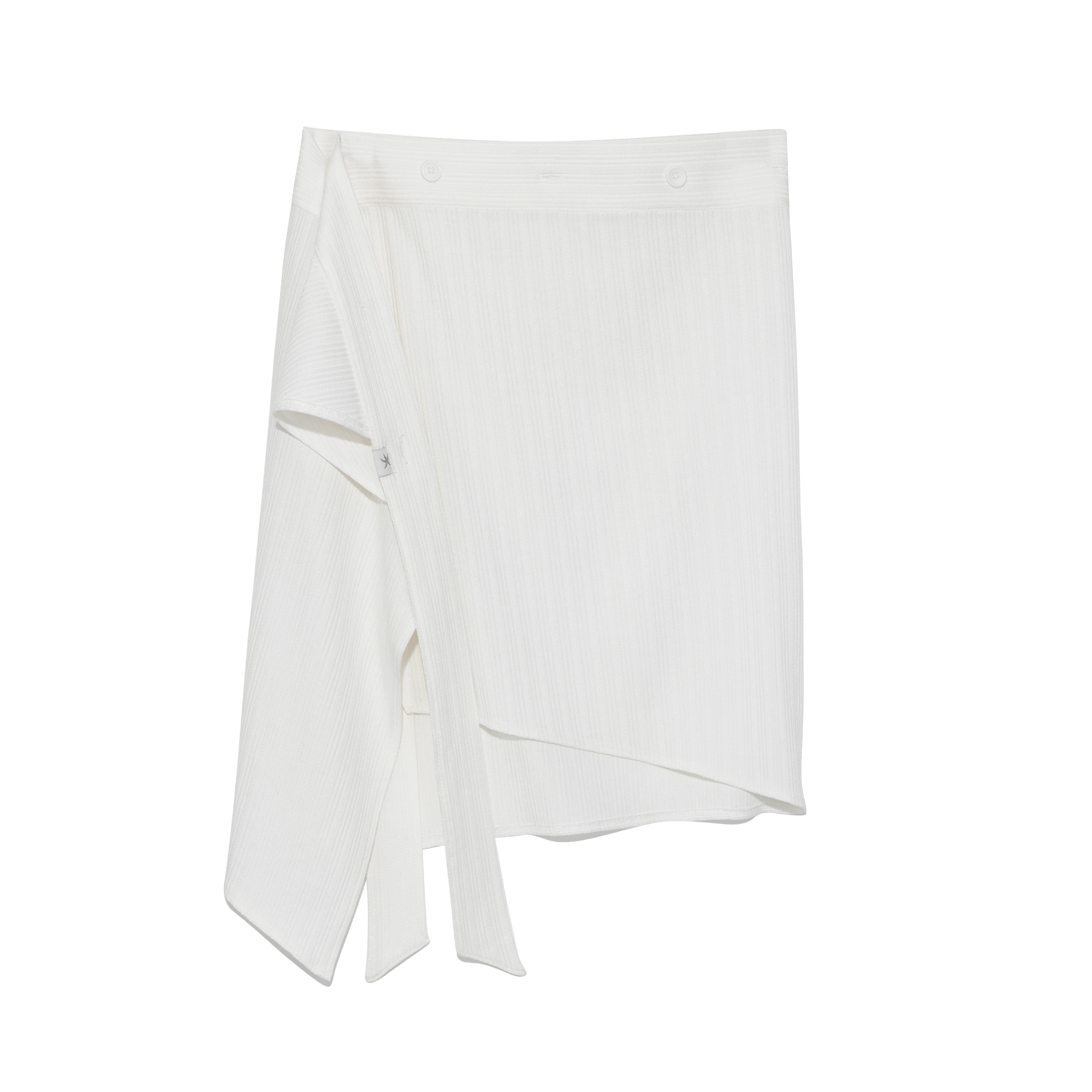(w) TCM button layered skirt (ivory)
