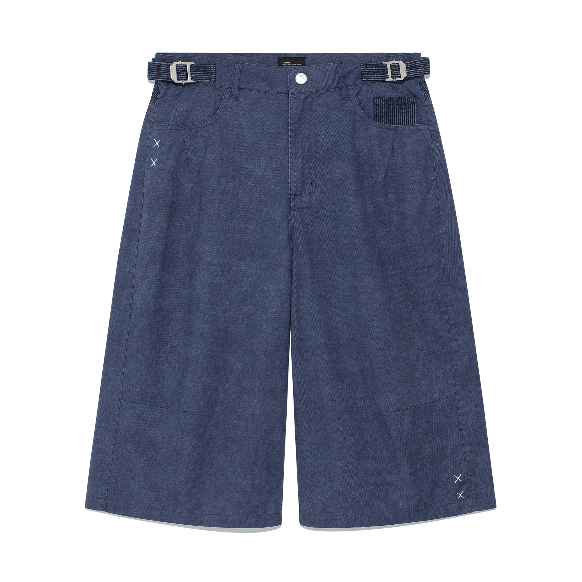TCM pin stripe stitch half pants (blue)