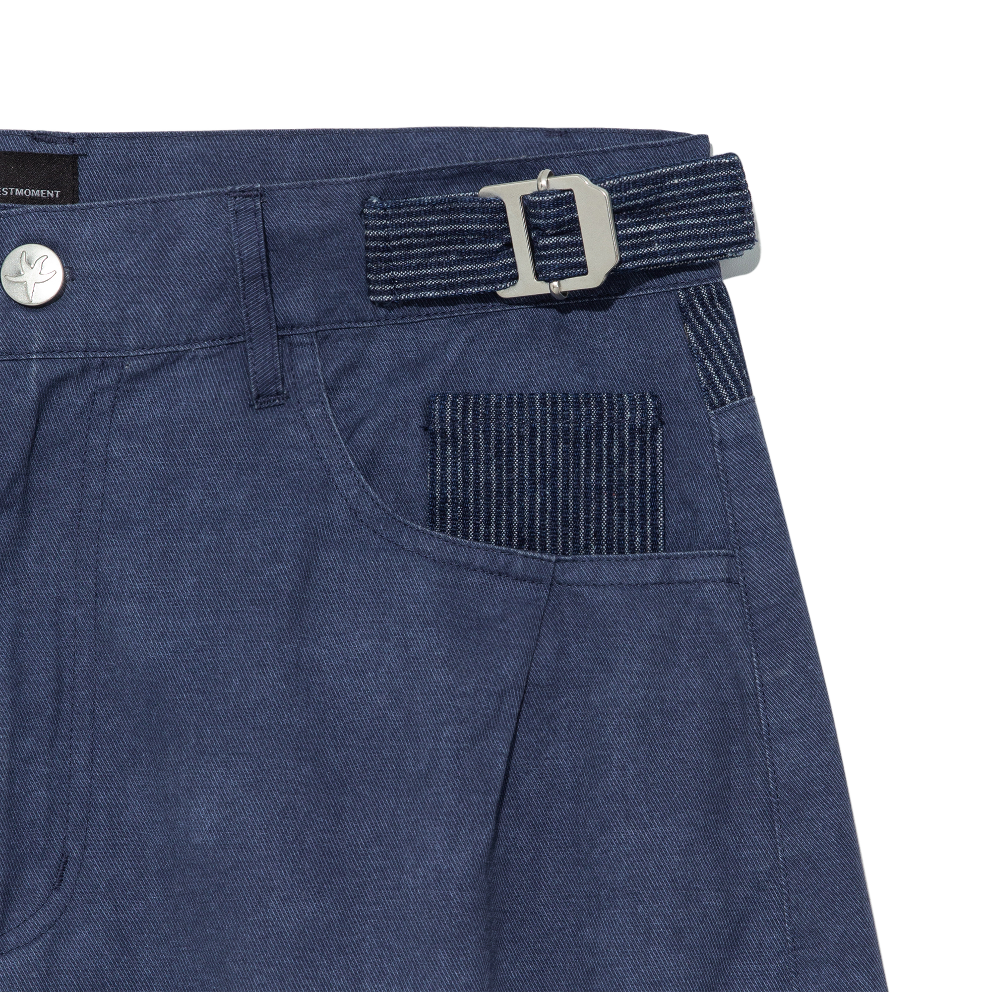 TCM pin stripe stitch half pants (blue)