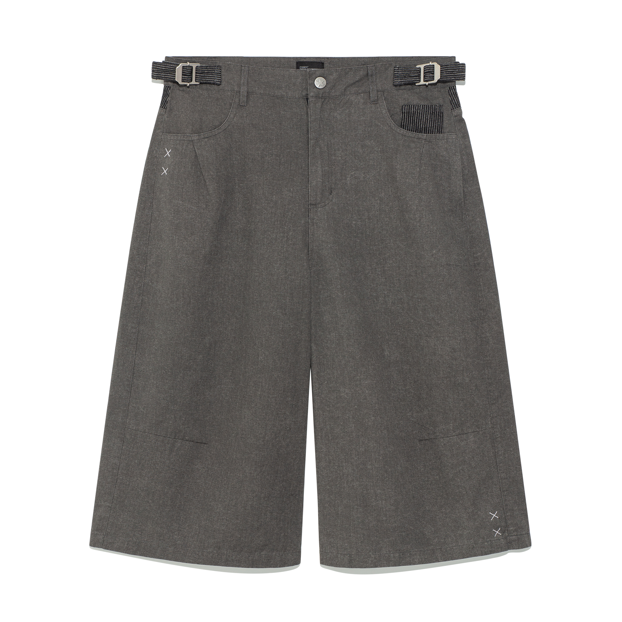 TCM pin stripe stitch half pants (charcoal)