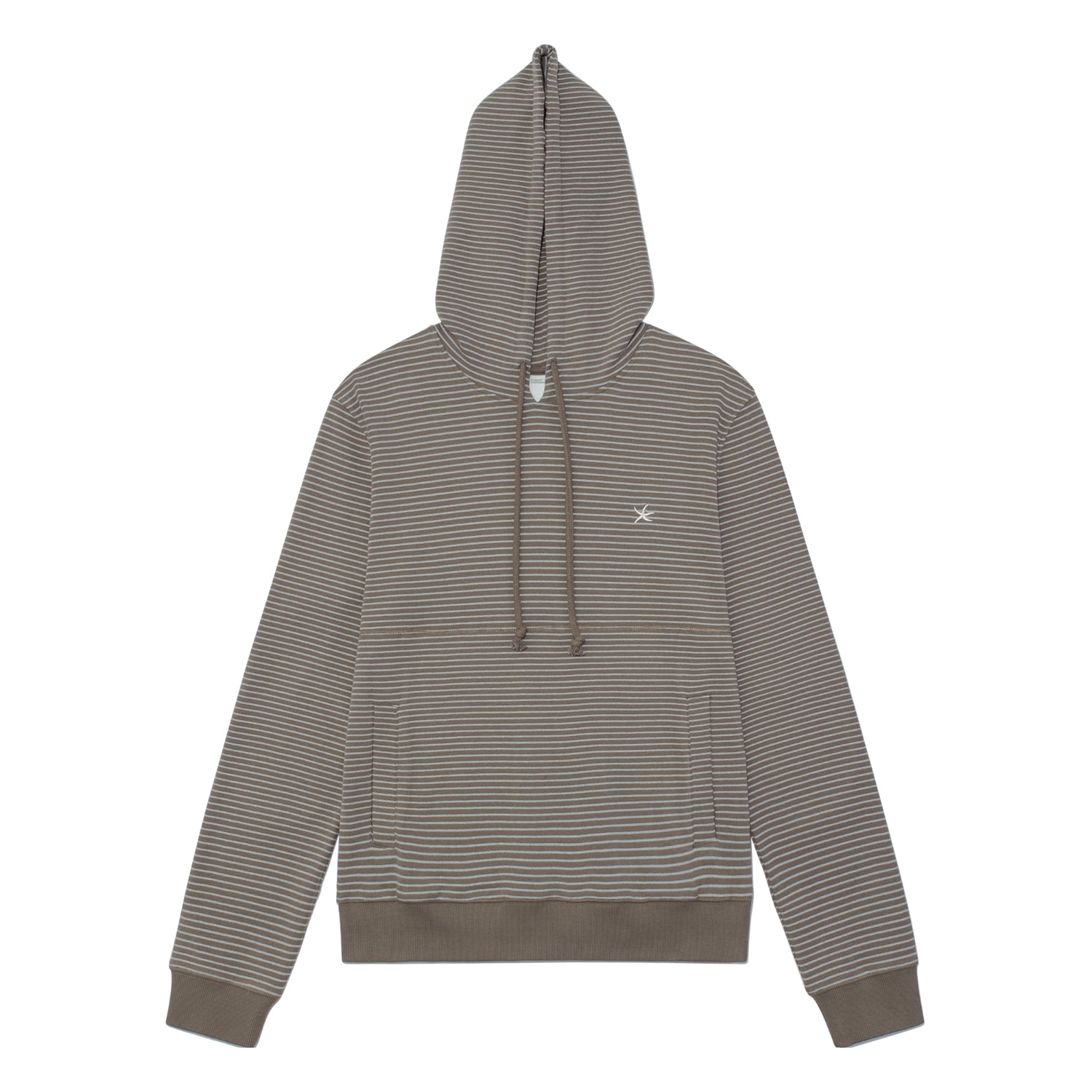 TCM contrast stripe hoodie (brown)