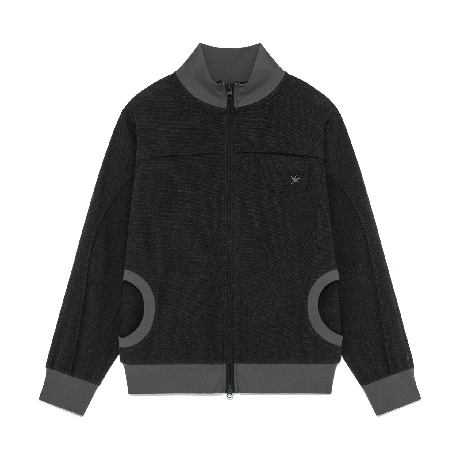 TCM cozy line jersey zip-up (black)