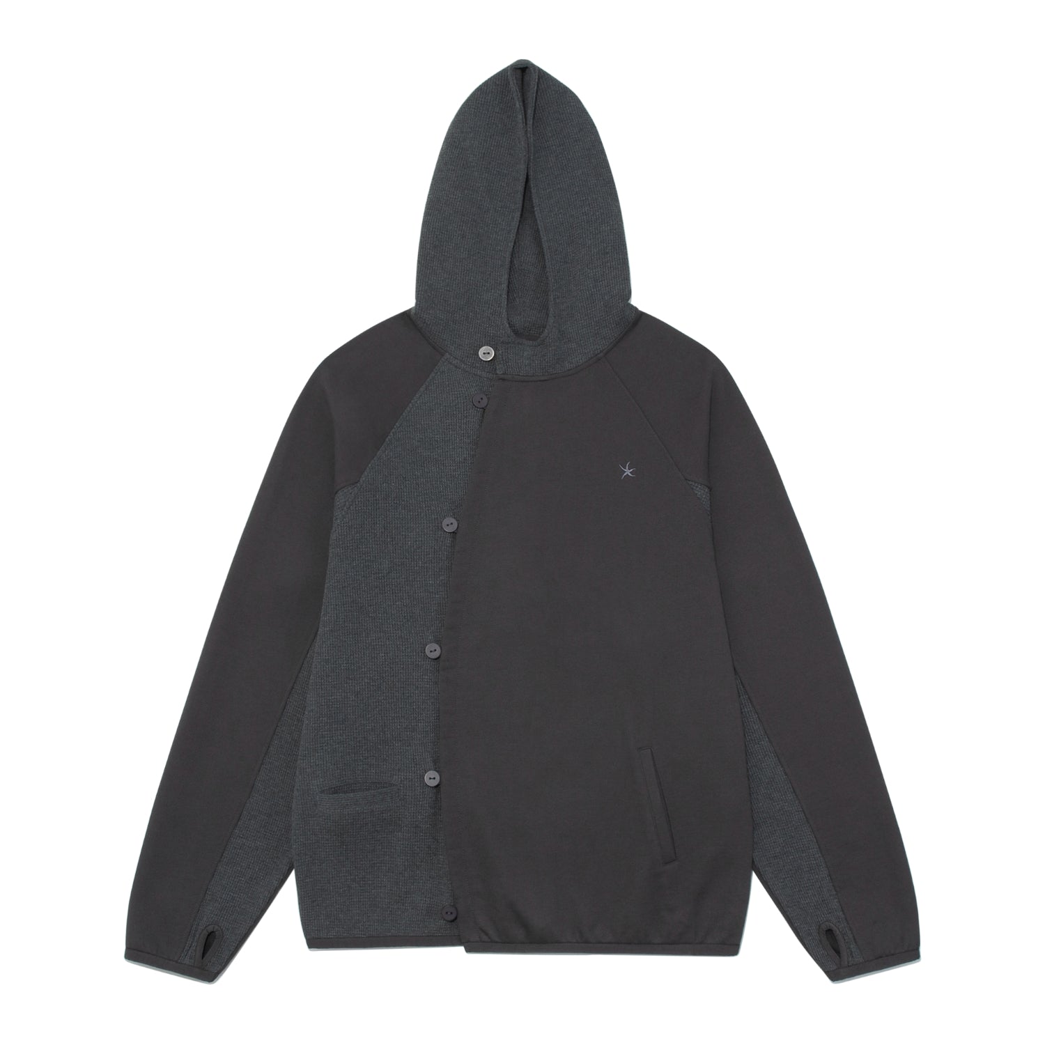 TCM curved button waffle jacket (charcoal)