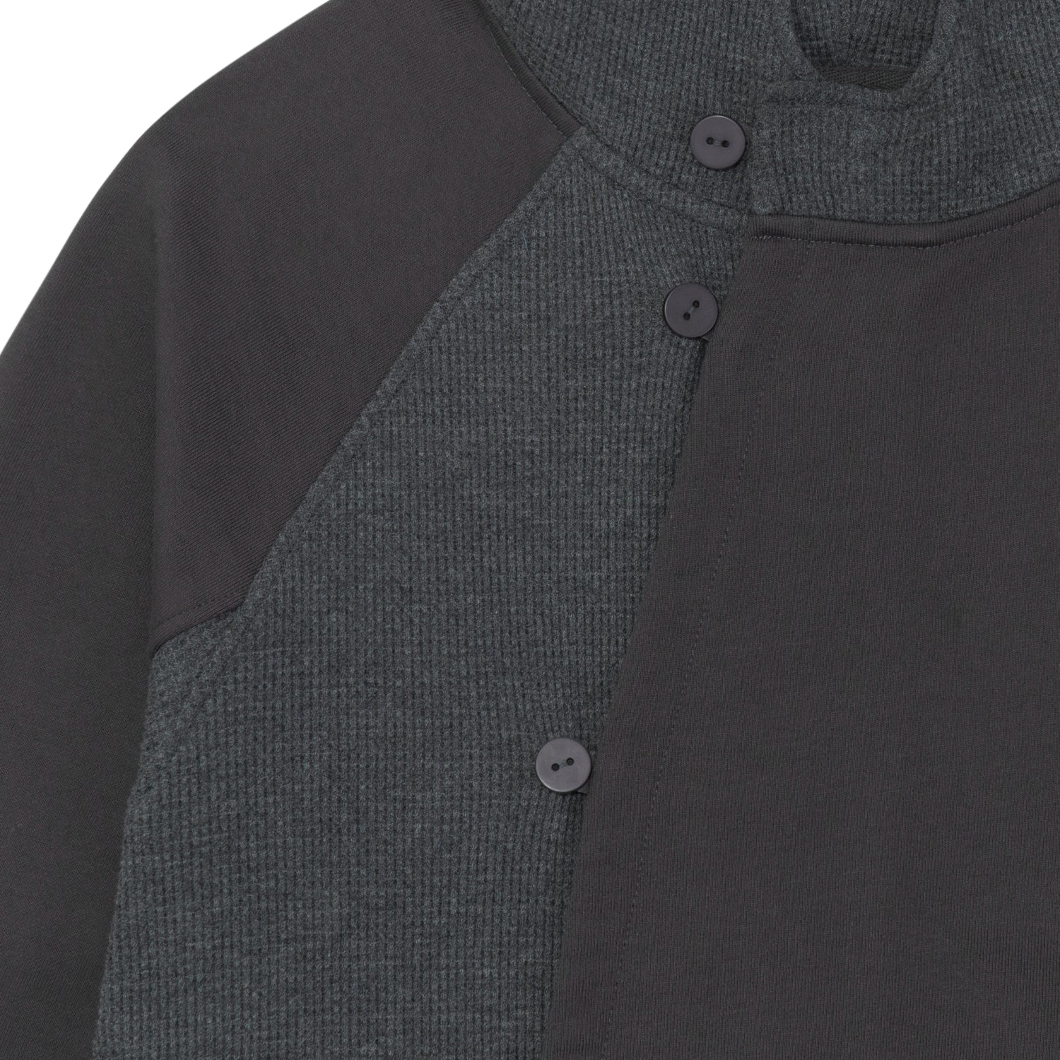 TCM curved button waffle jacket (charcoal)