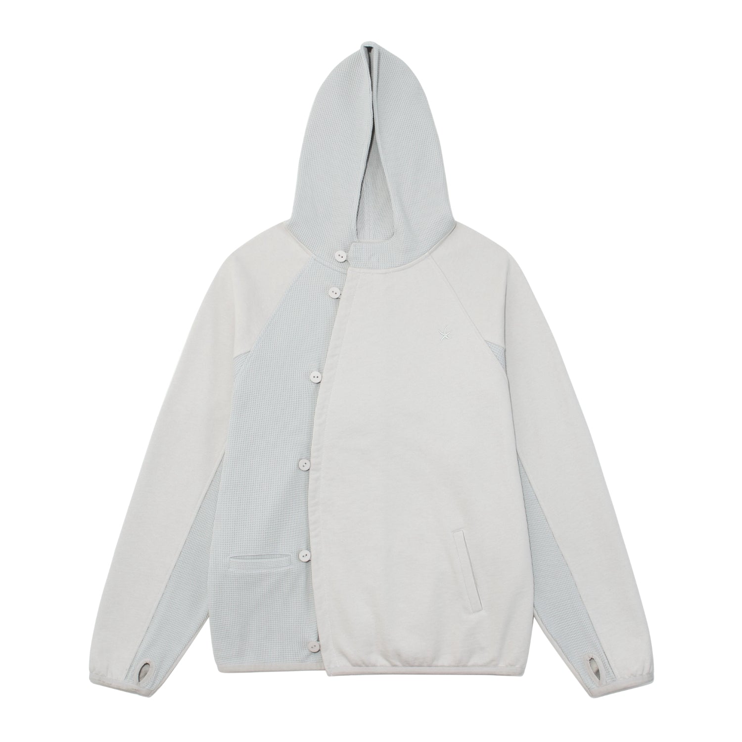 TCM curved button waffle jacket (sky blue)