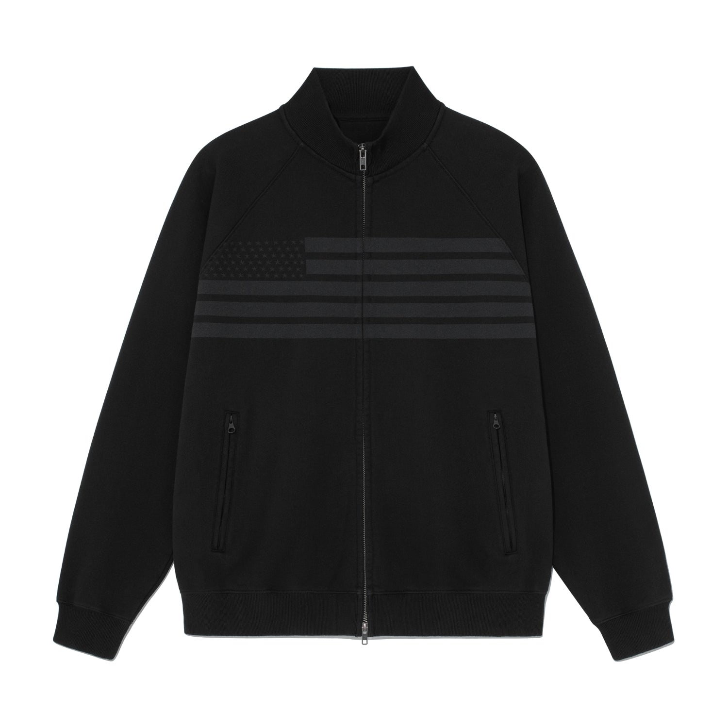 TCM flag sweat jersey zip-up (black)