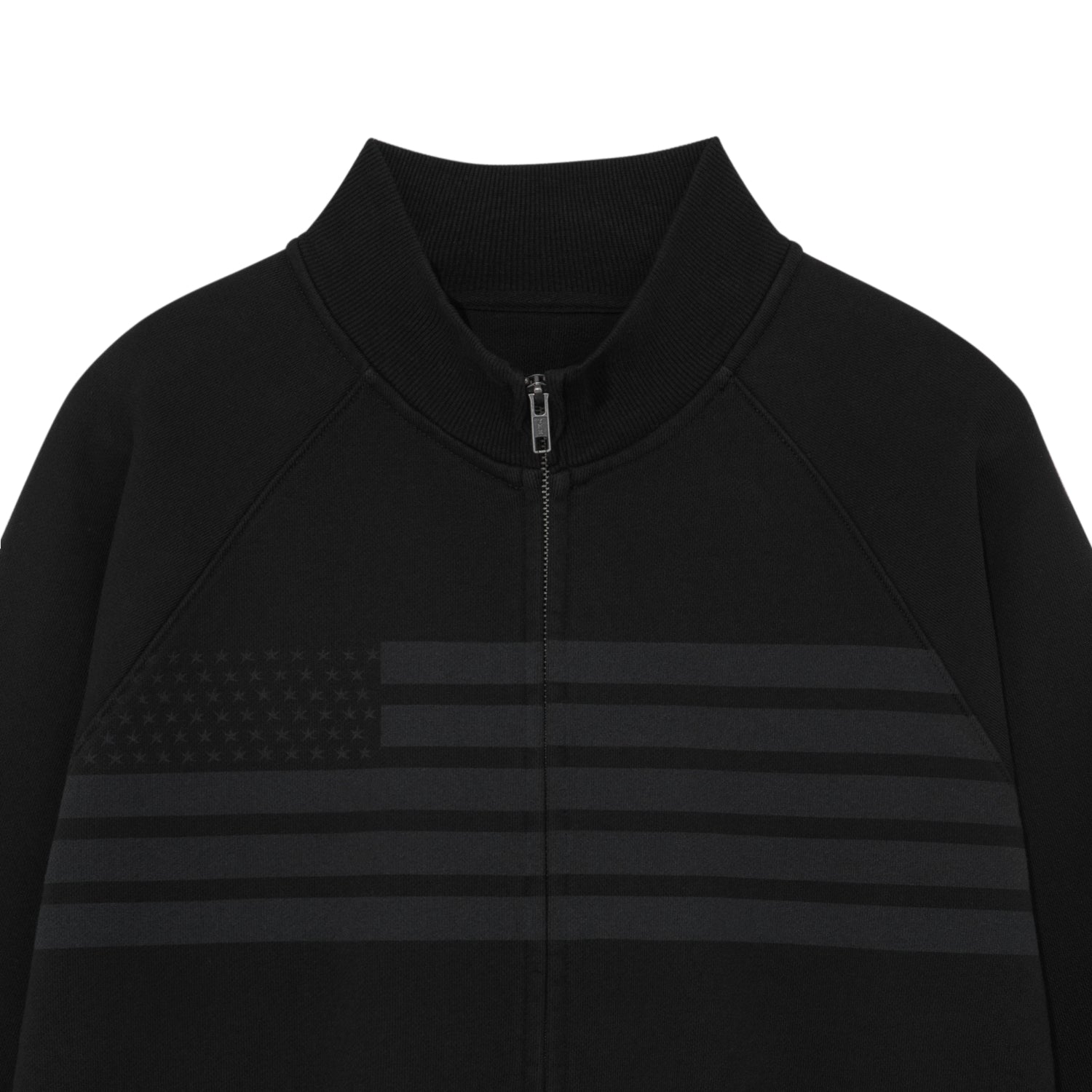 TCM flag sweat jersey zip-up (black)