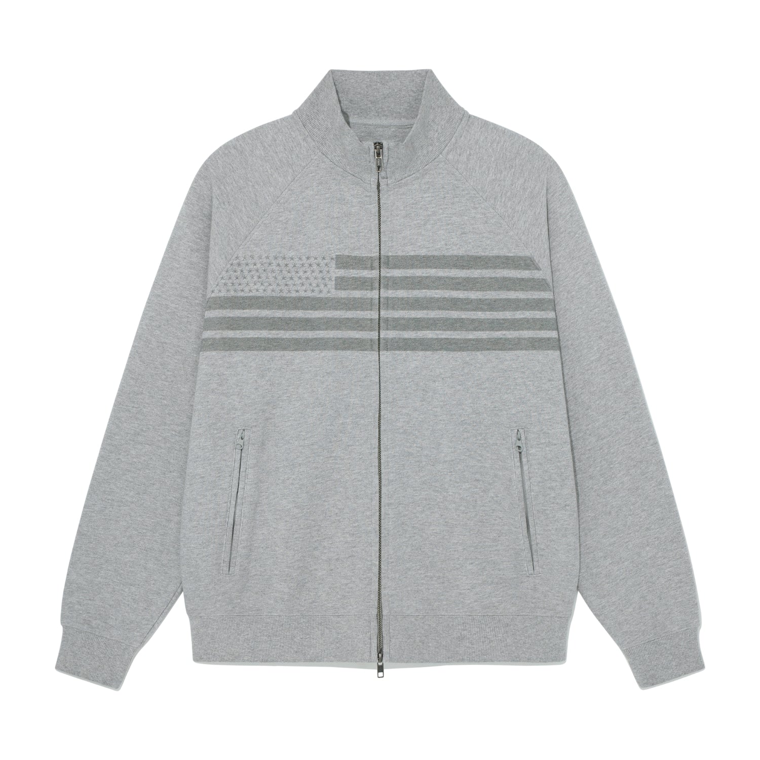 TCM flag sweat jersey zip-up (melange grey)