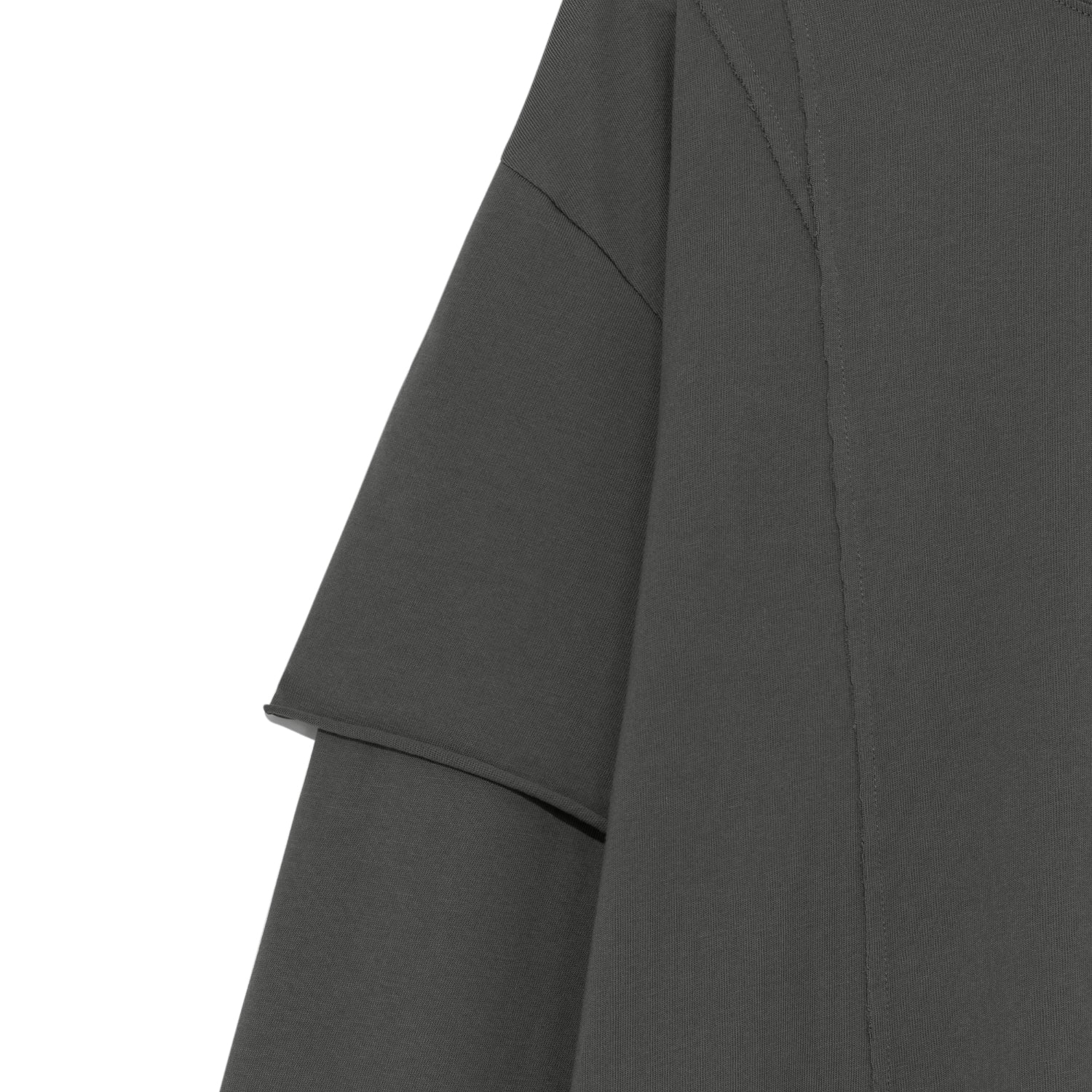 TCM raw cut layered long sleeve (charcoal)